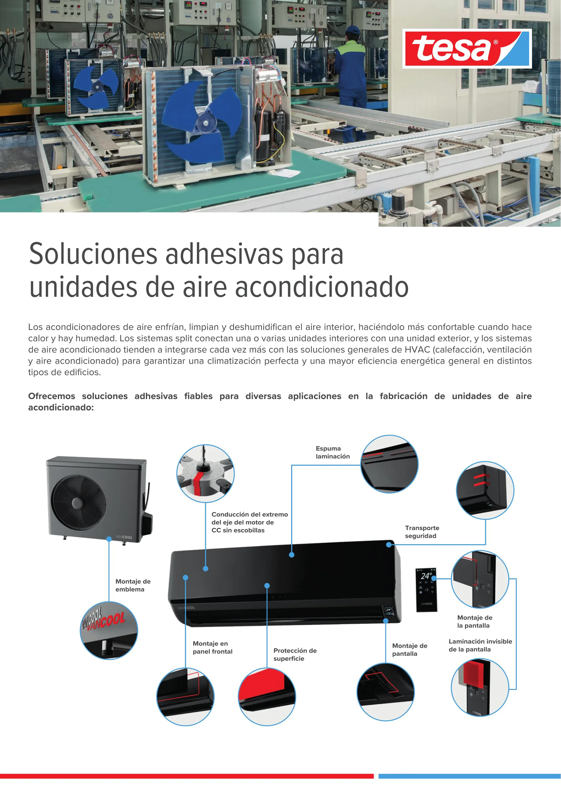 Soluciones adhesivas para unidades de aire acondicionado V1