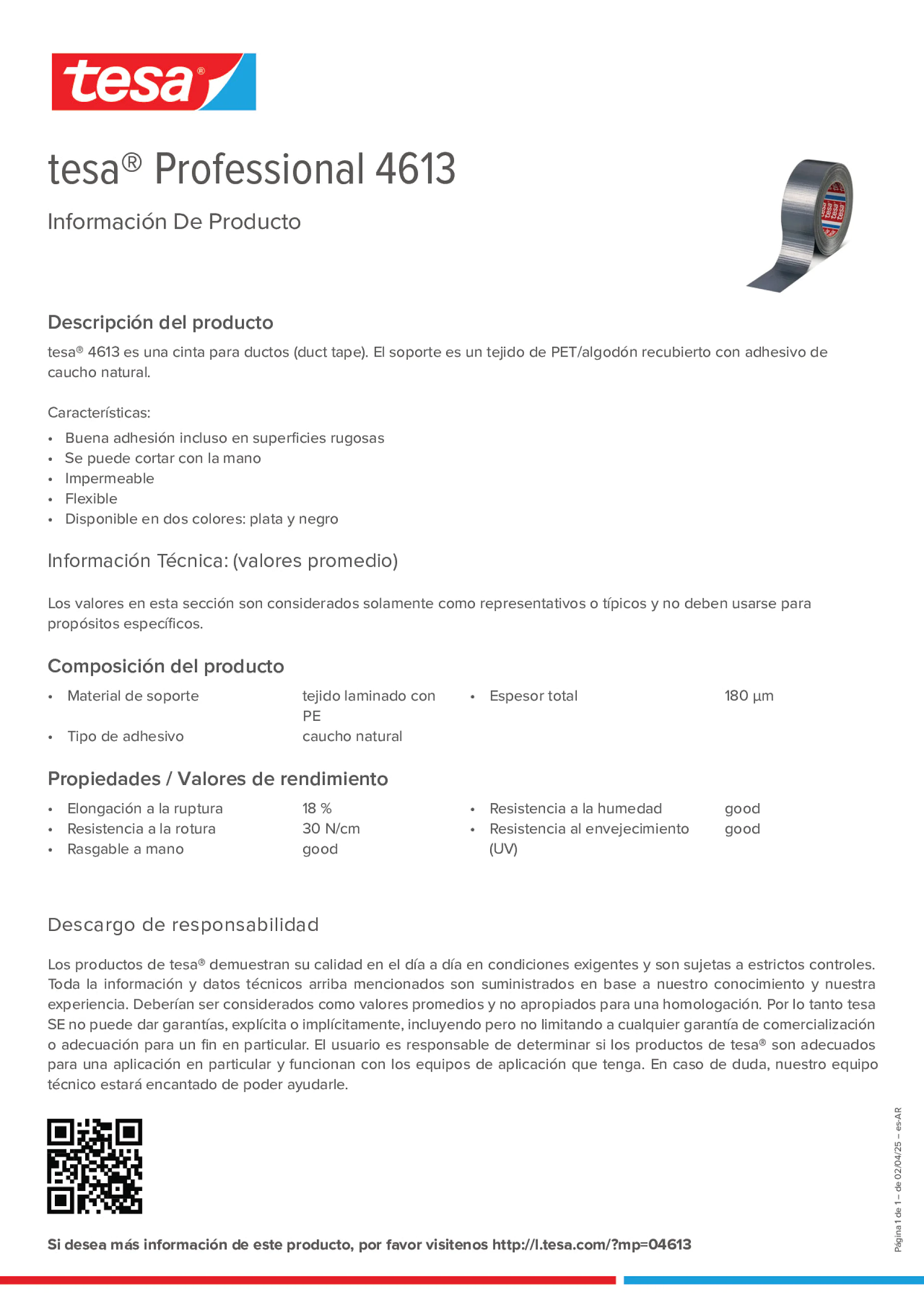 Product information_tesa® Professional 04613_es-AR