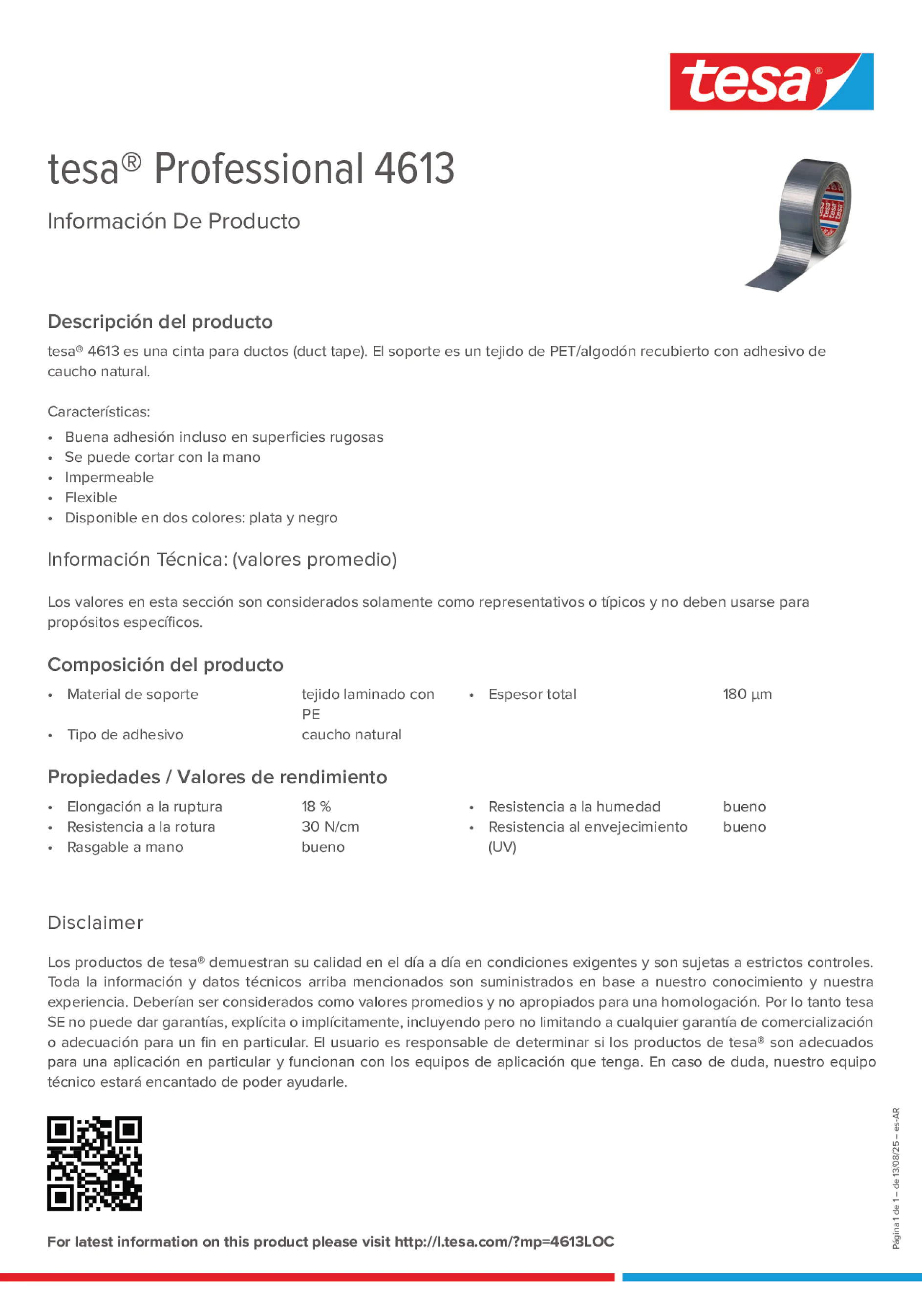 Product information_tesa® Professional 04613_es-AR