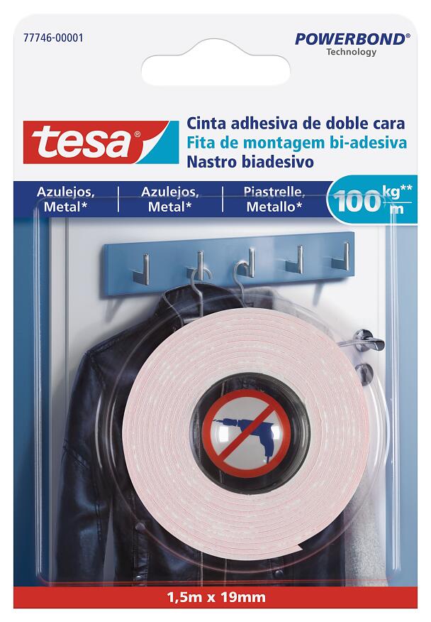 tesa® Cinta doble cara para azulejos y metal 100 kg/m - tesa