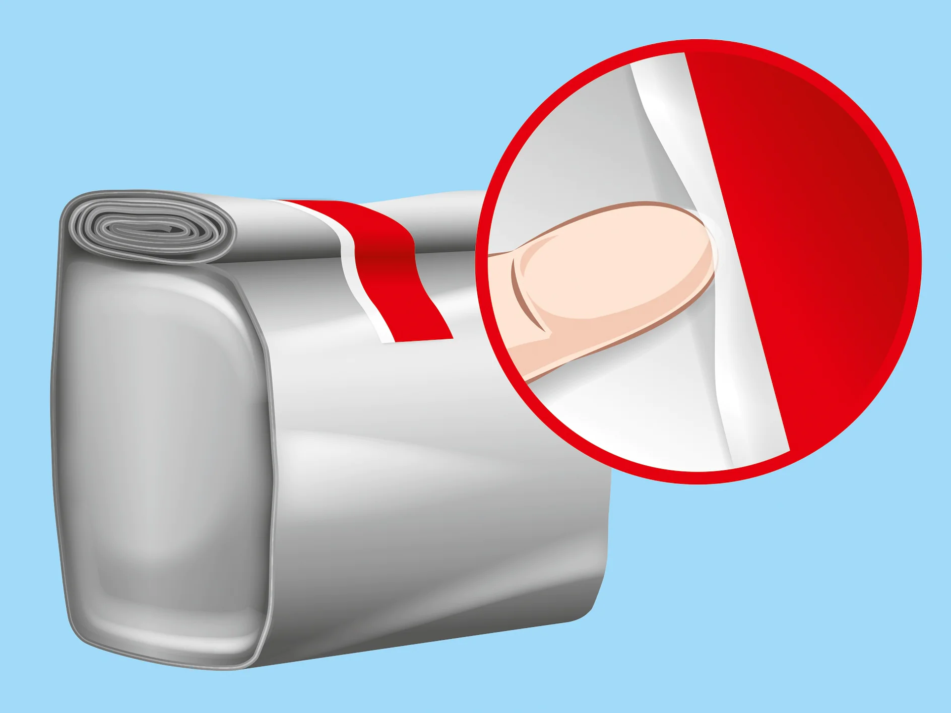 La eficaz función del sistema Lift & Reseal de tesa es ideal para sellar bolsas de forma sencilla en repetidas ocasiones