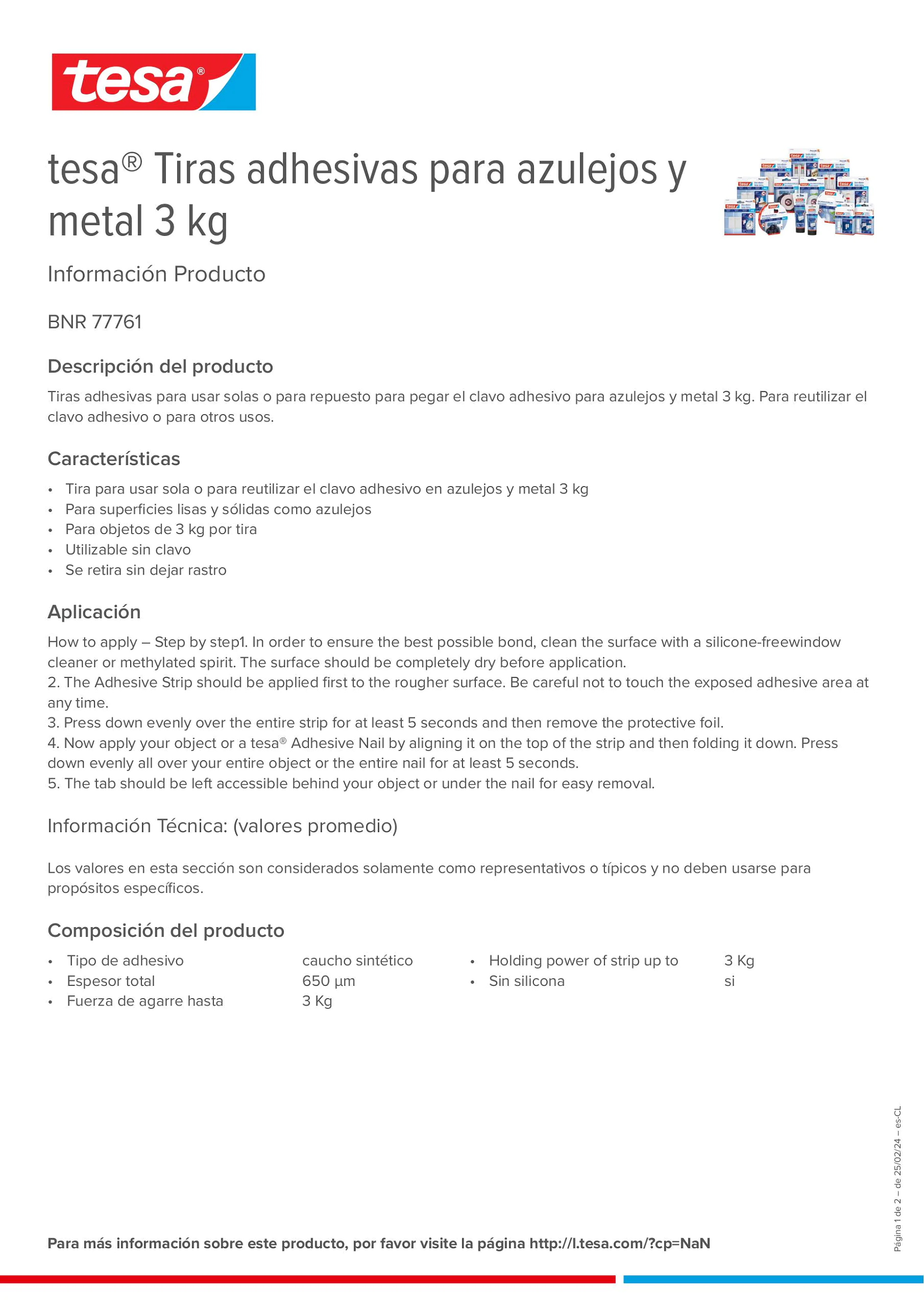 Product information_tesa® 77761_es-CL