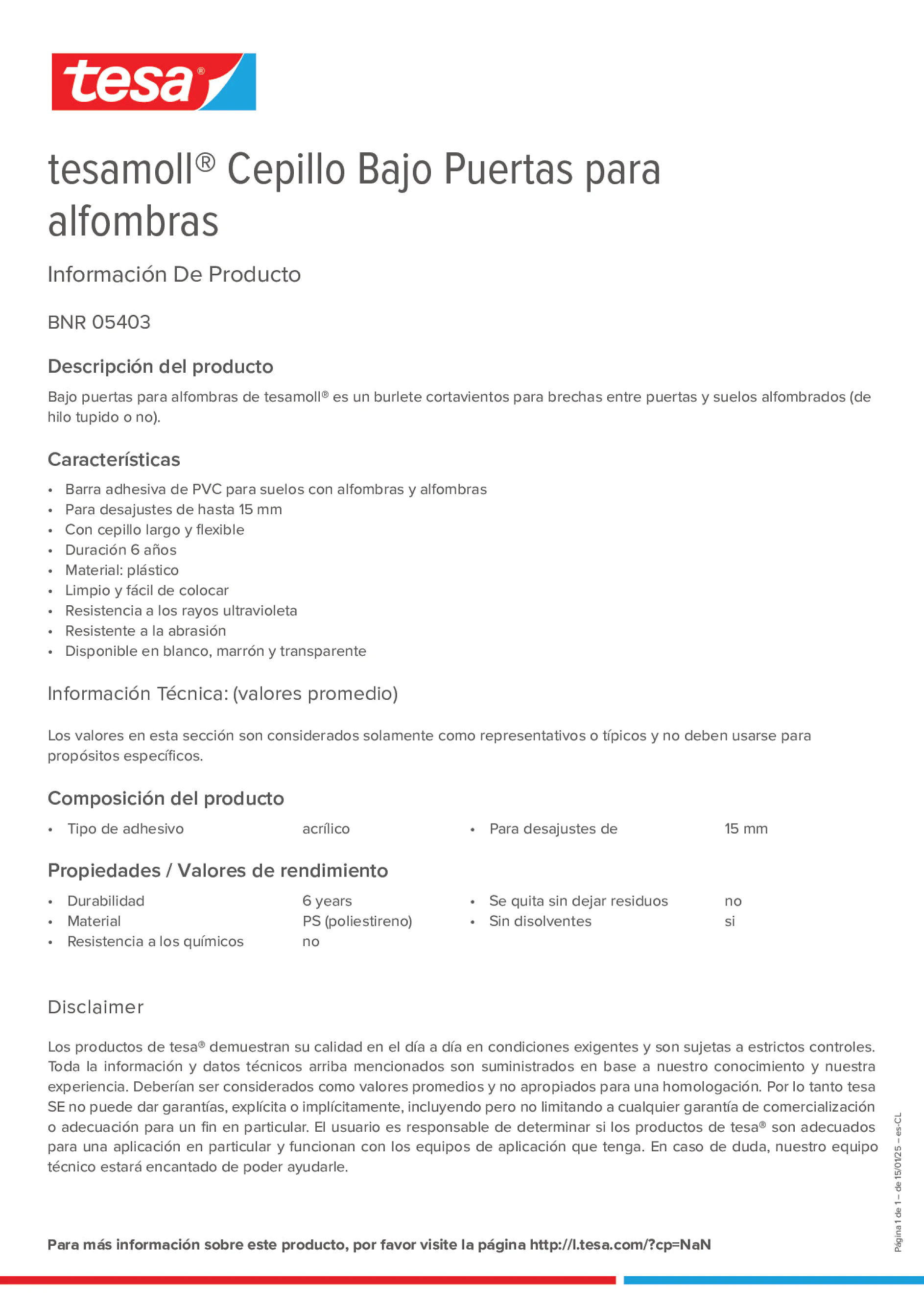 Product information_tesamoll® 05403_es-CL