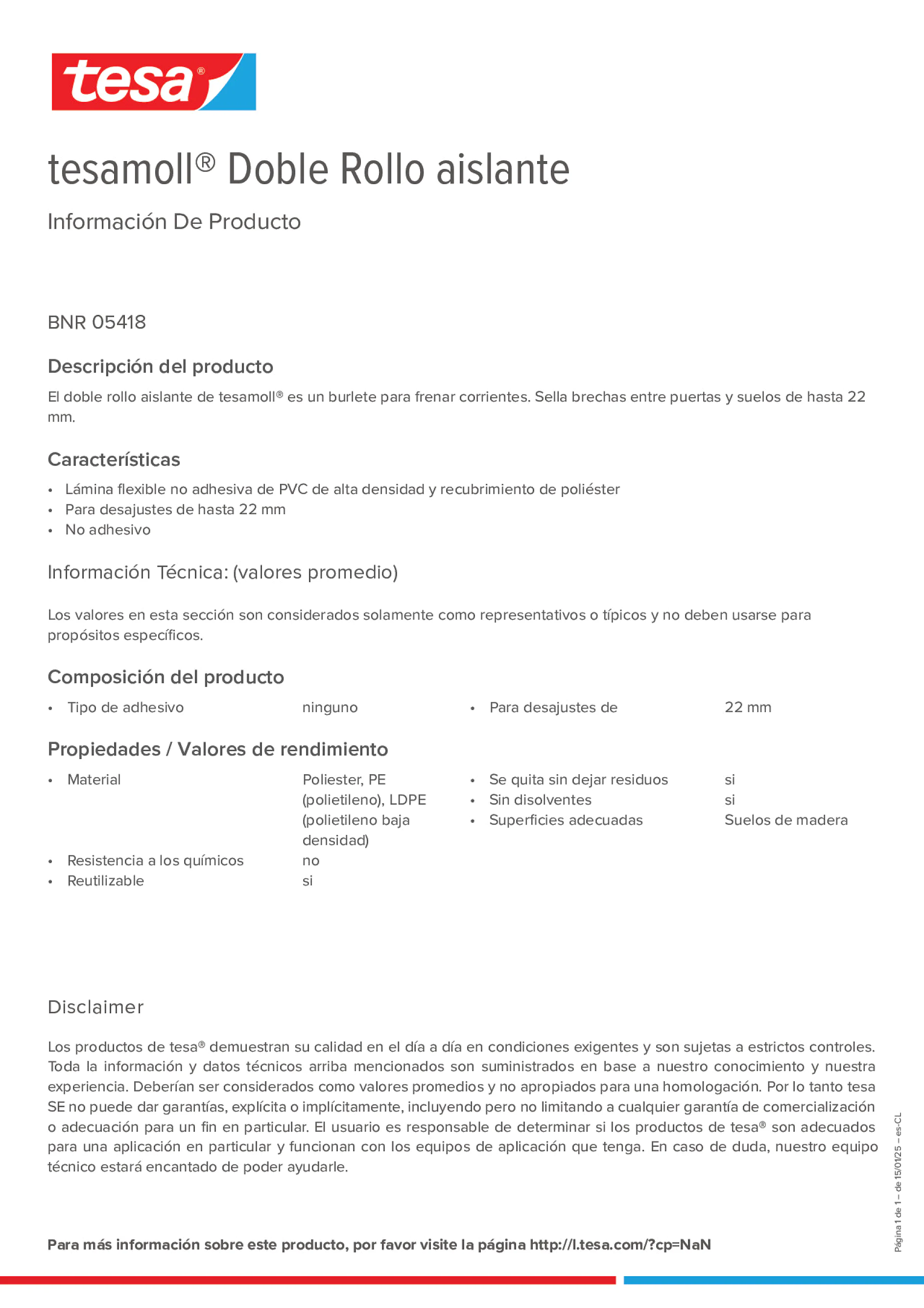 Product information_tesamoll® 05418_es-CL