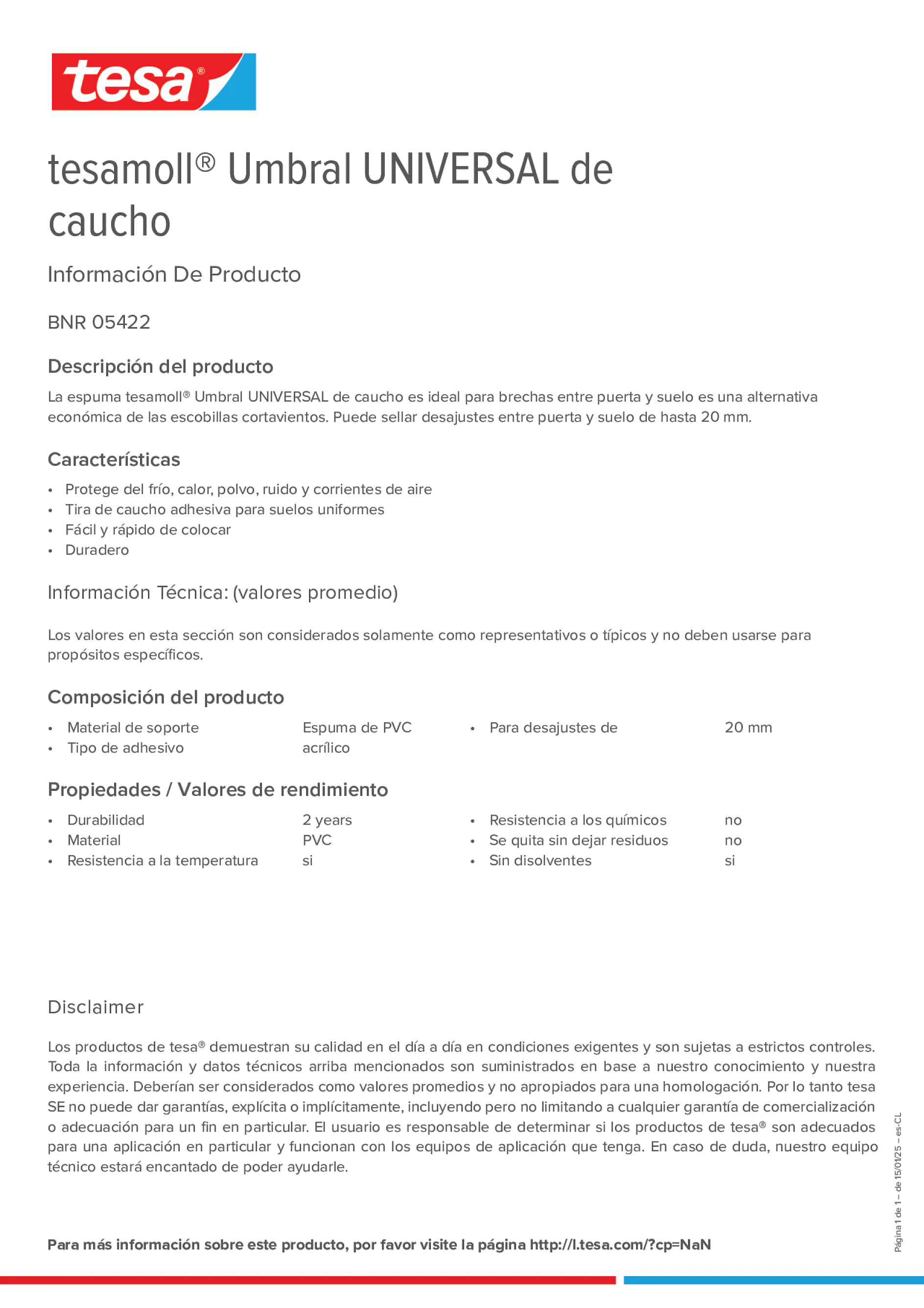 Product information_tesamoll® 05422_es-CL