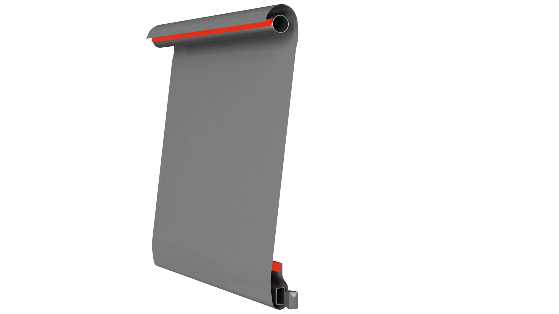 tesa branded gray adhesive tape roll partially unrolled on white background, isolated product image for packaging or repair use (This text has been generated by AI)