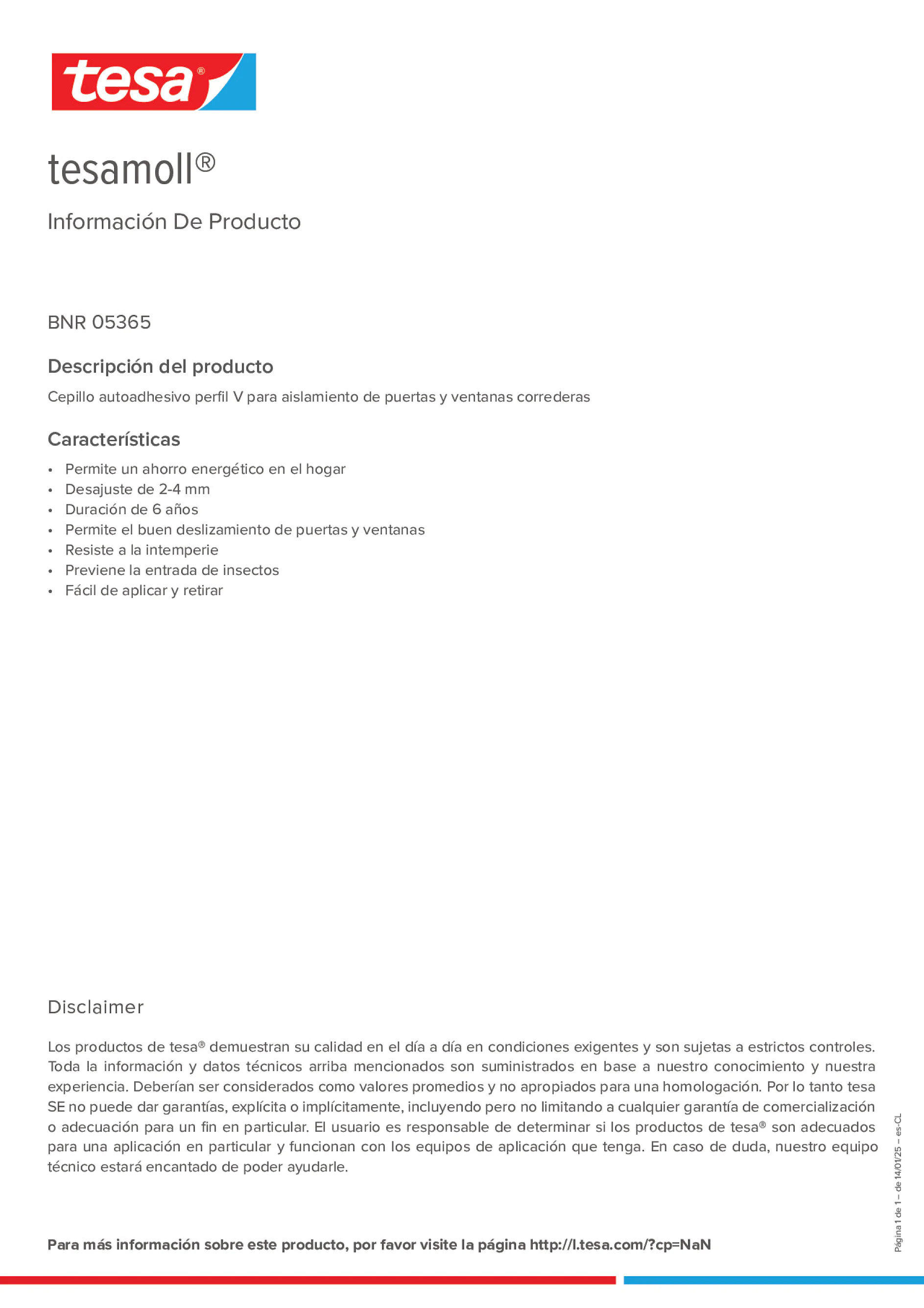 Product information_tesamoll® 05365_es-CL