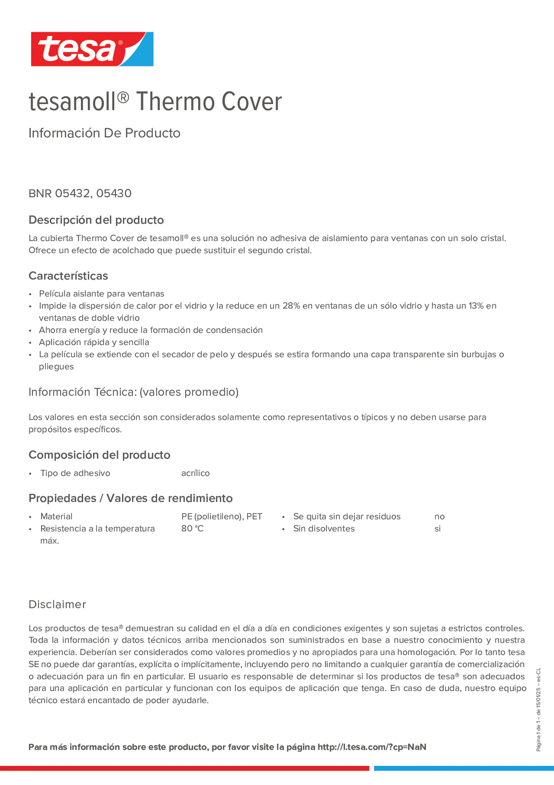 Product information_tesamoll® 5430_es-CL