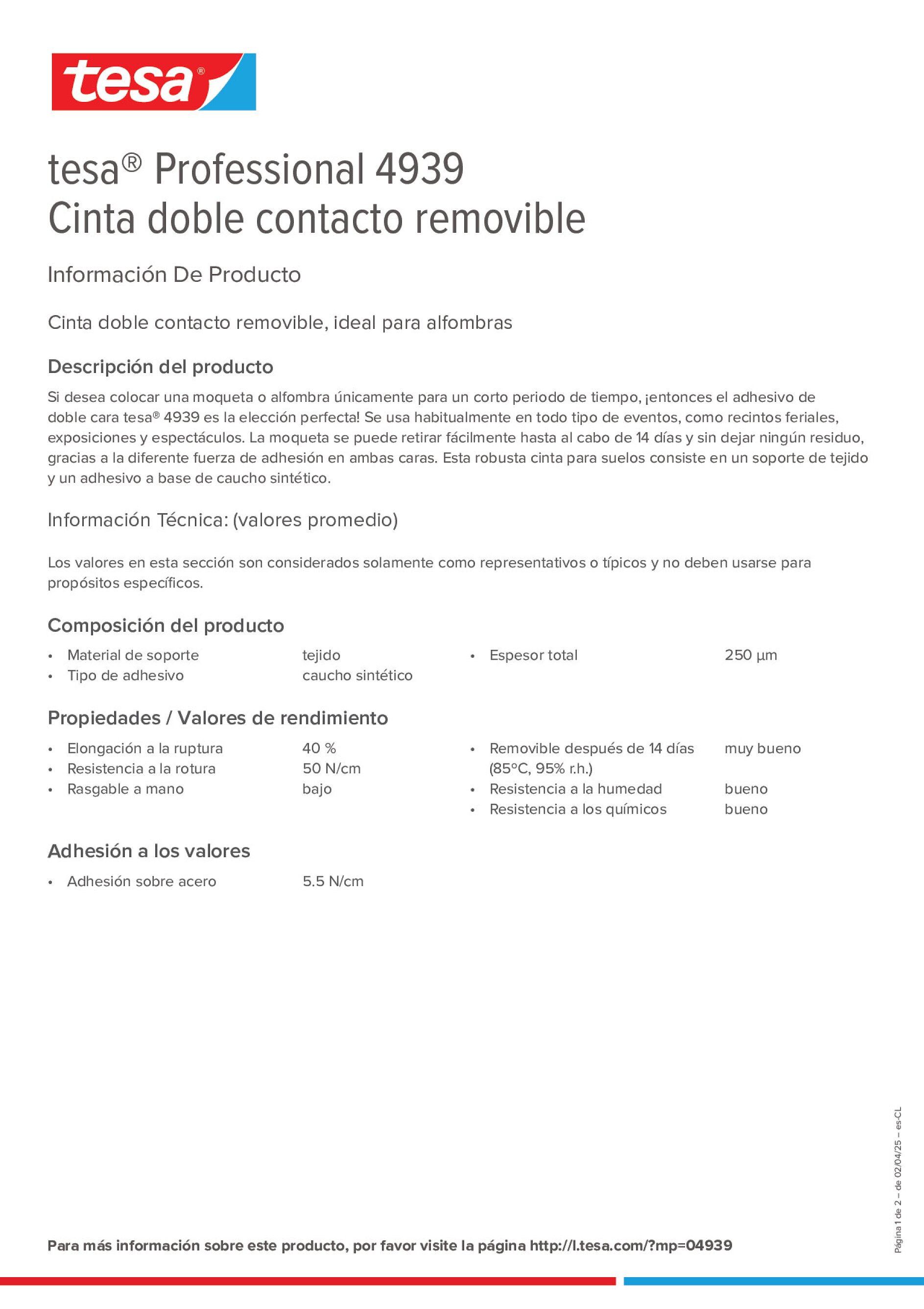 Product information_tesa® Professional 04939_es-CL