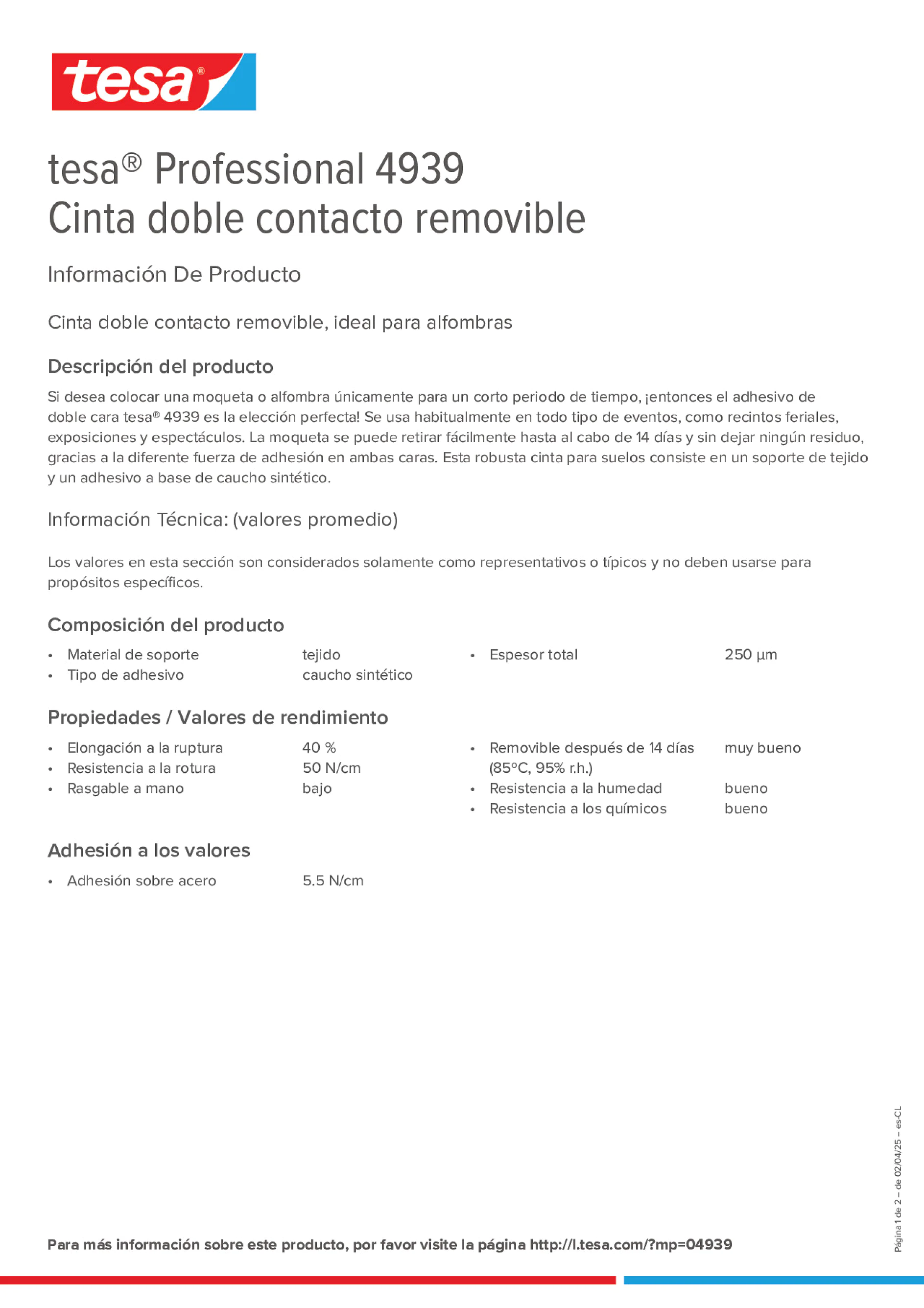Product information_tesa® Professional 04939_es-CL