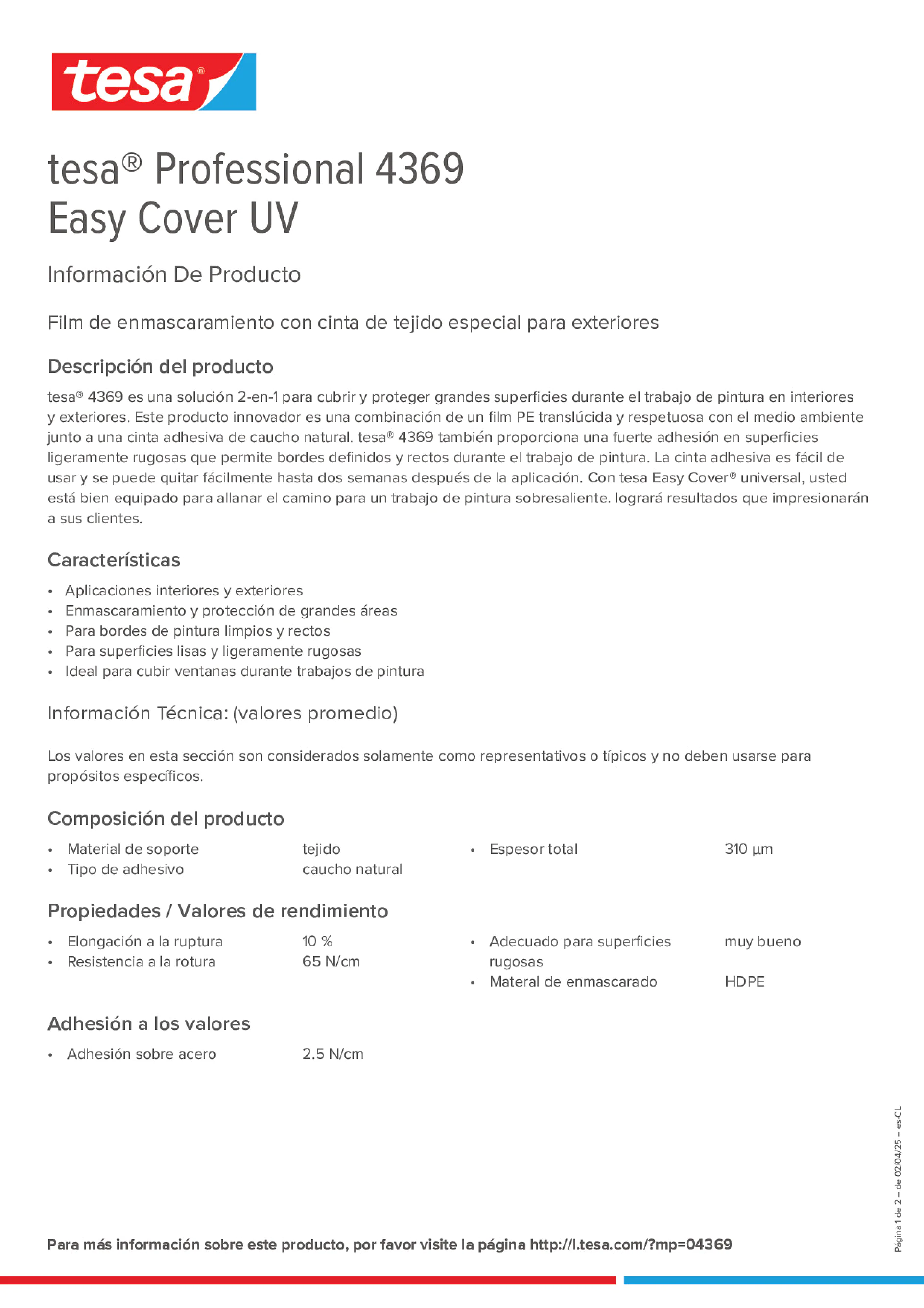 Product information_tesa® Professional 04369_es-CL