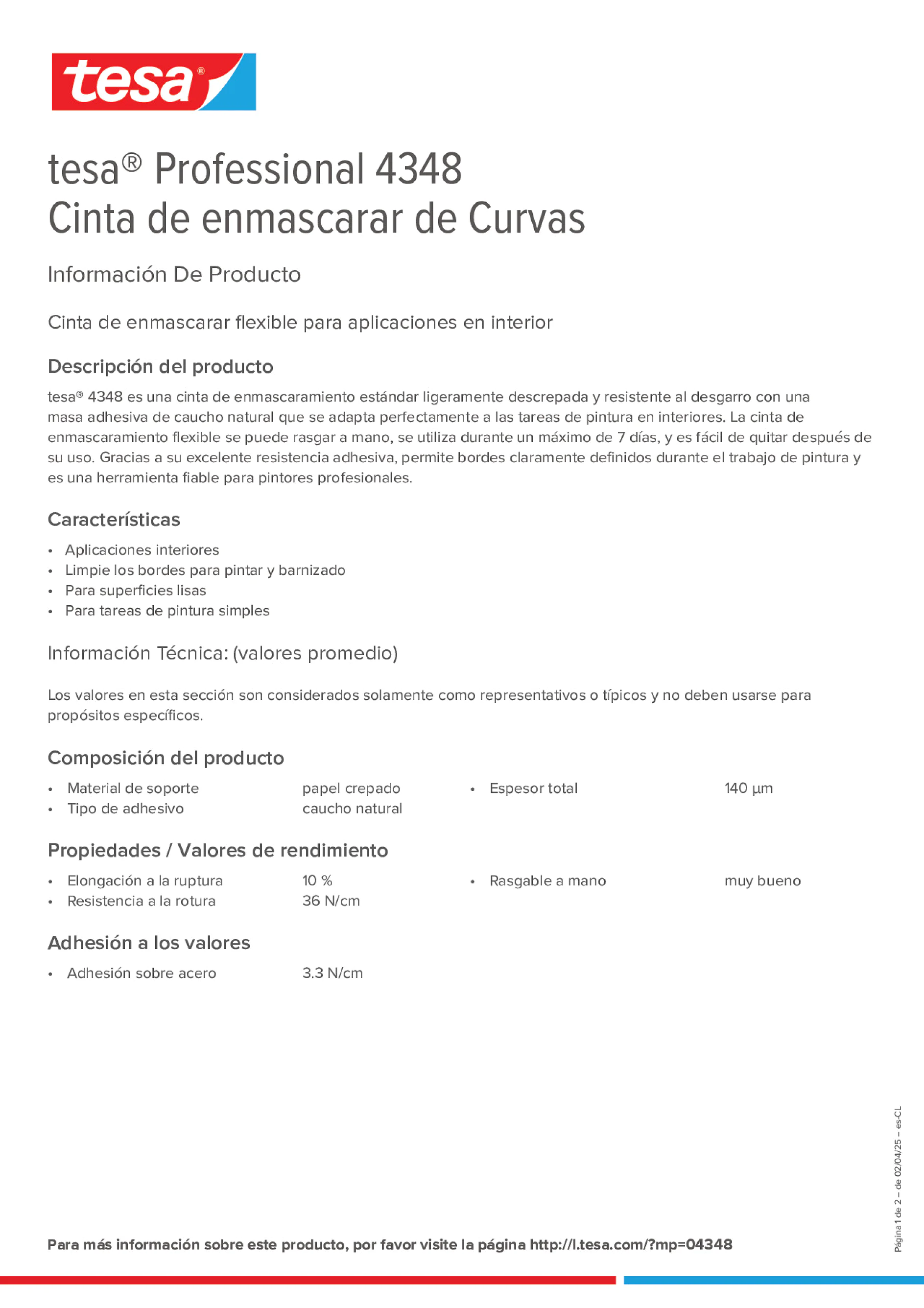 Product information_tesa® Professional 04348_es-CL