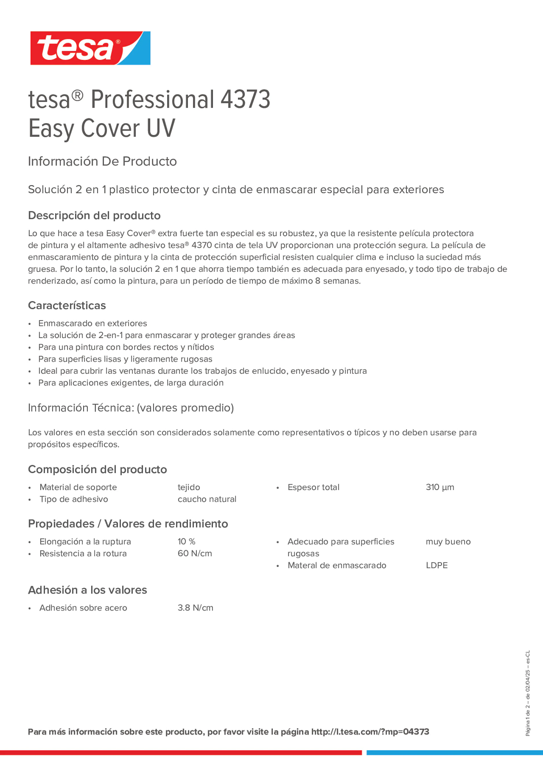 Product information_tesa® Professional 04373_es-CL