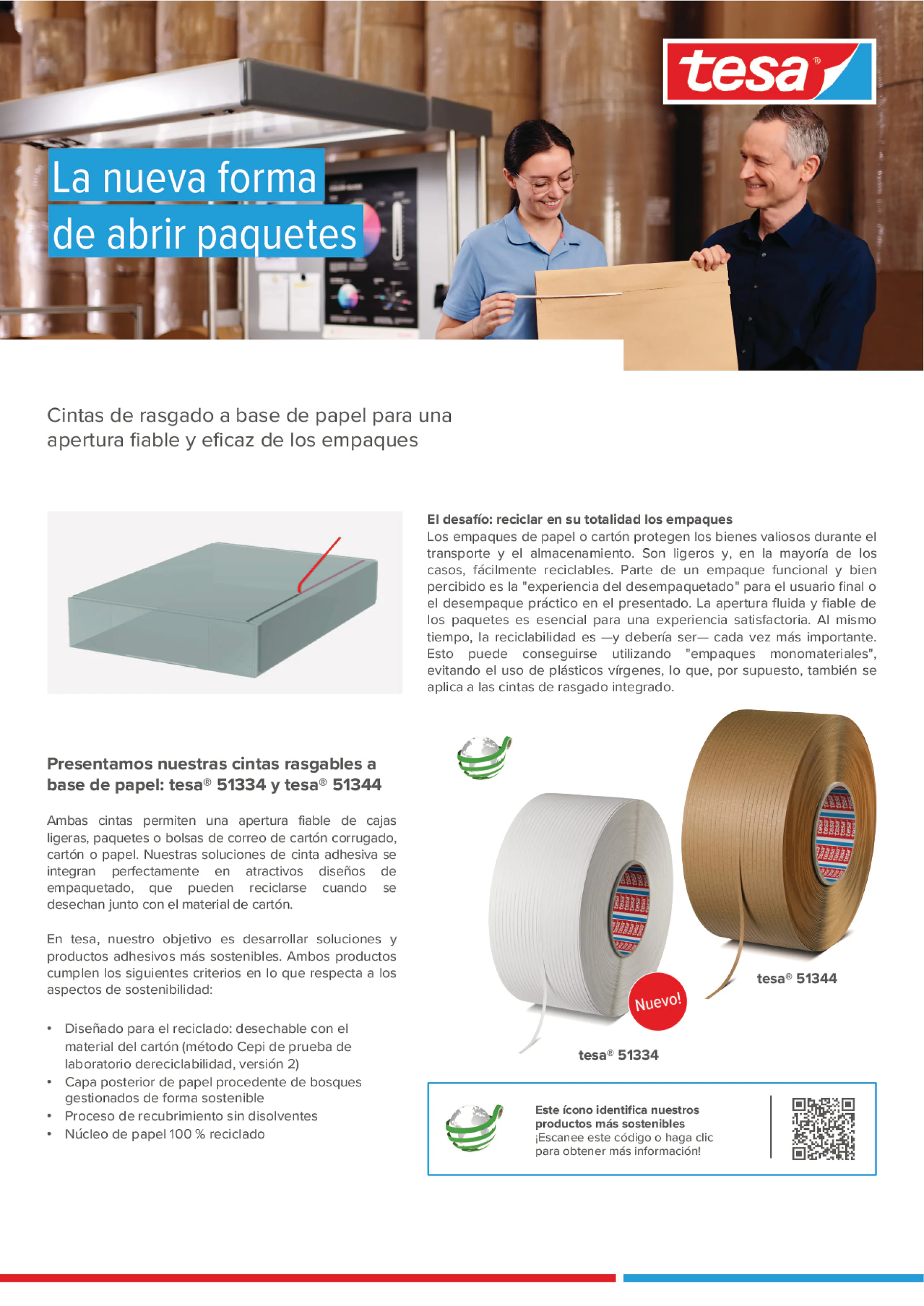 tesa®51334 & 51344 Cintas de papel para apertura de cajas