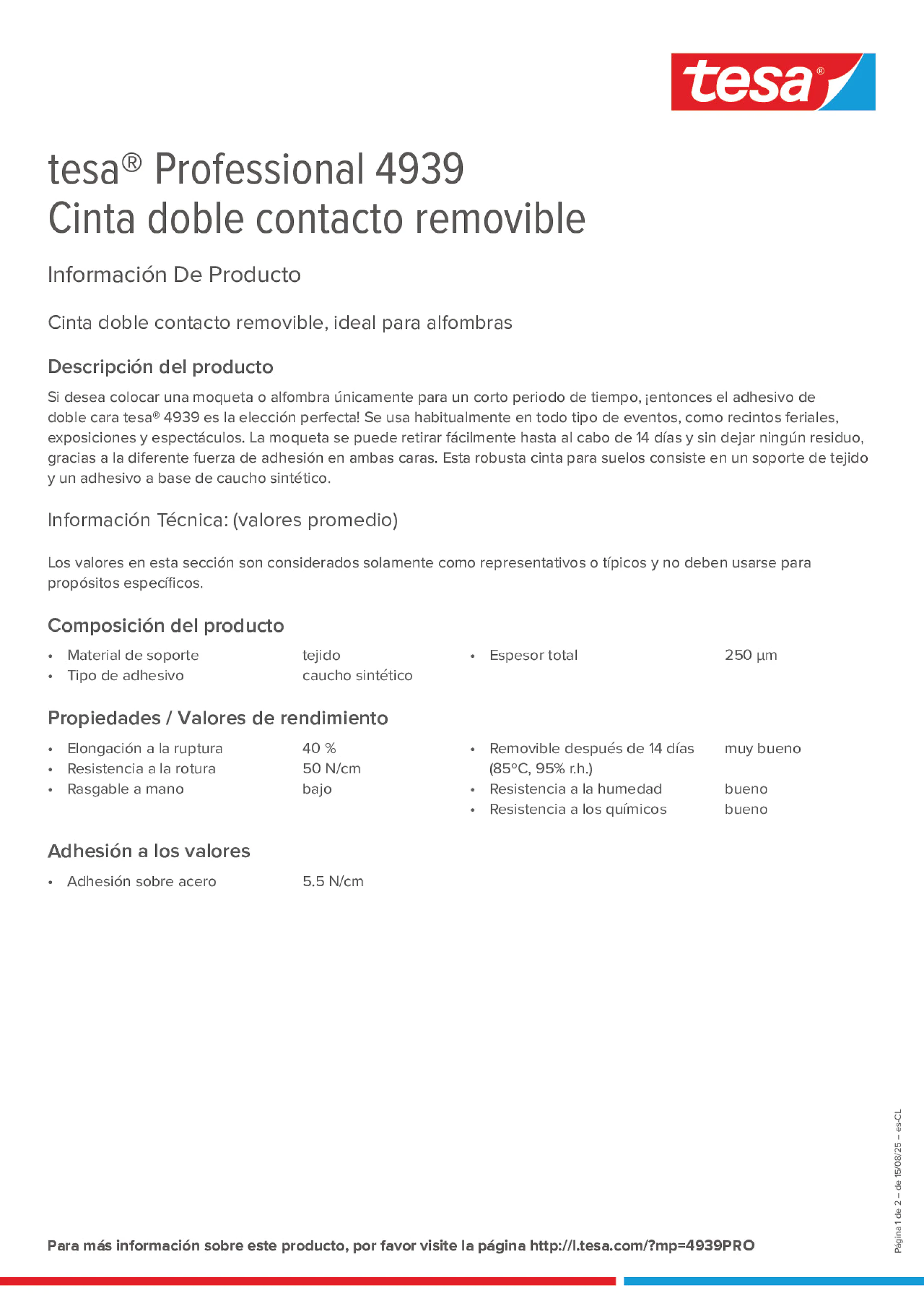 Product information_tesa® Professional 04939_es-CL