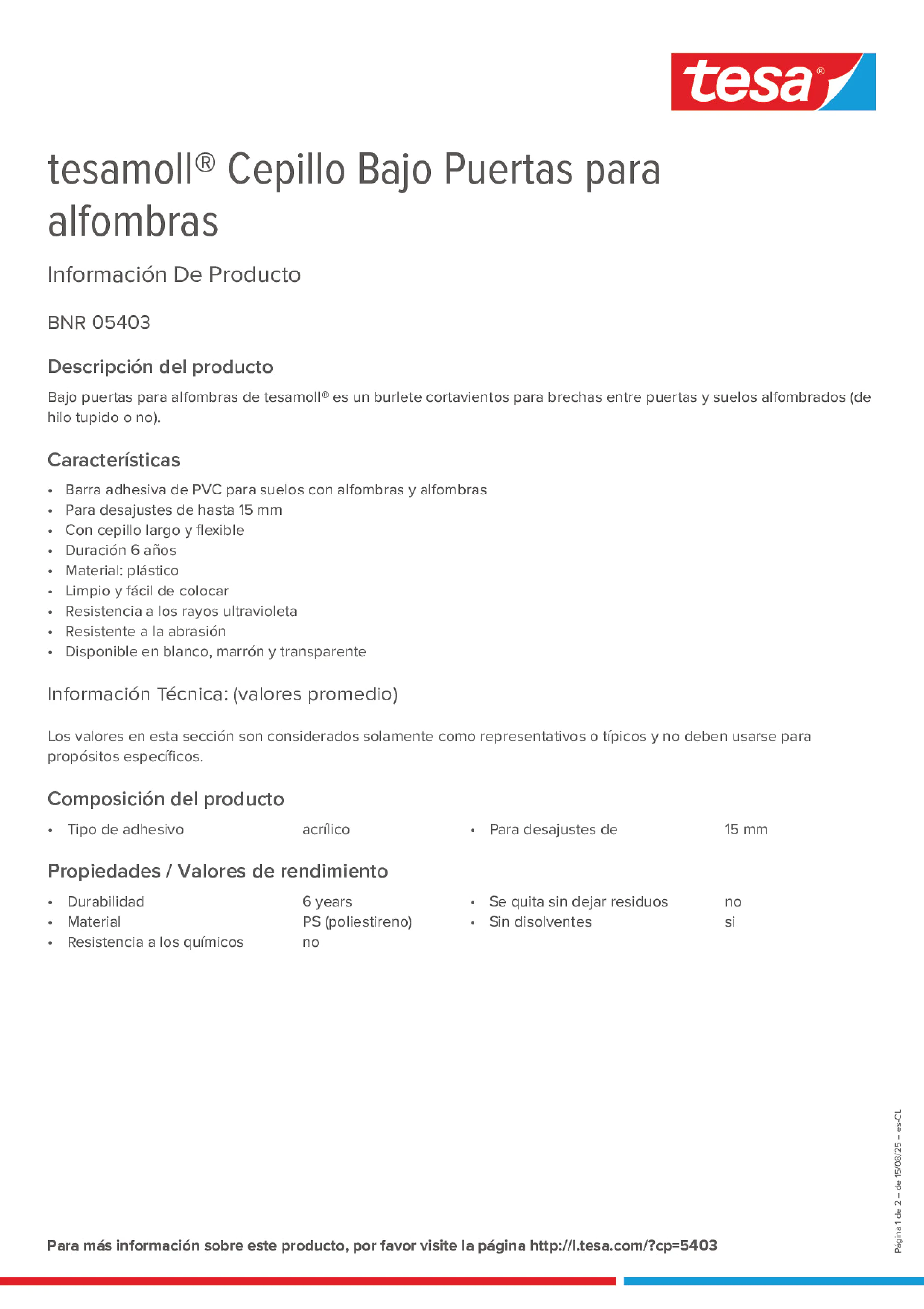 Product information_tesamoll® 05403_es-CL