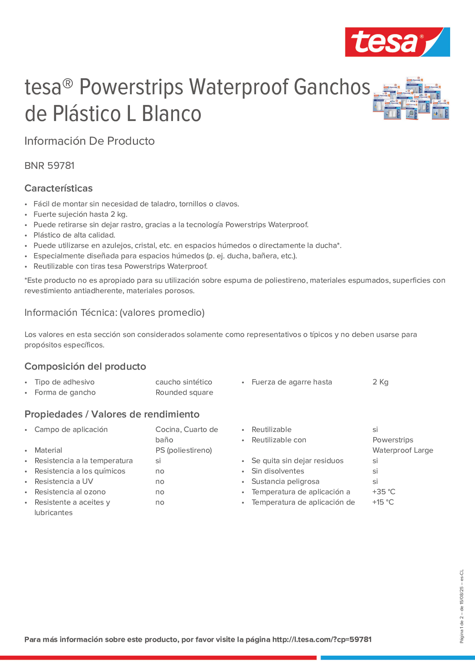 Product information_tesa® Powerstrips 59781_es-CL
