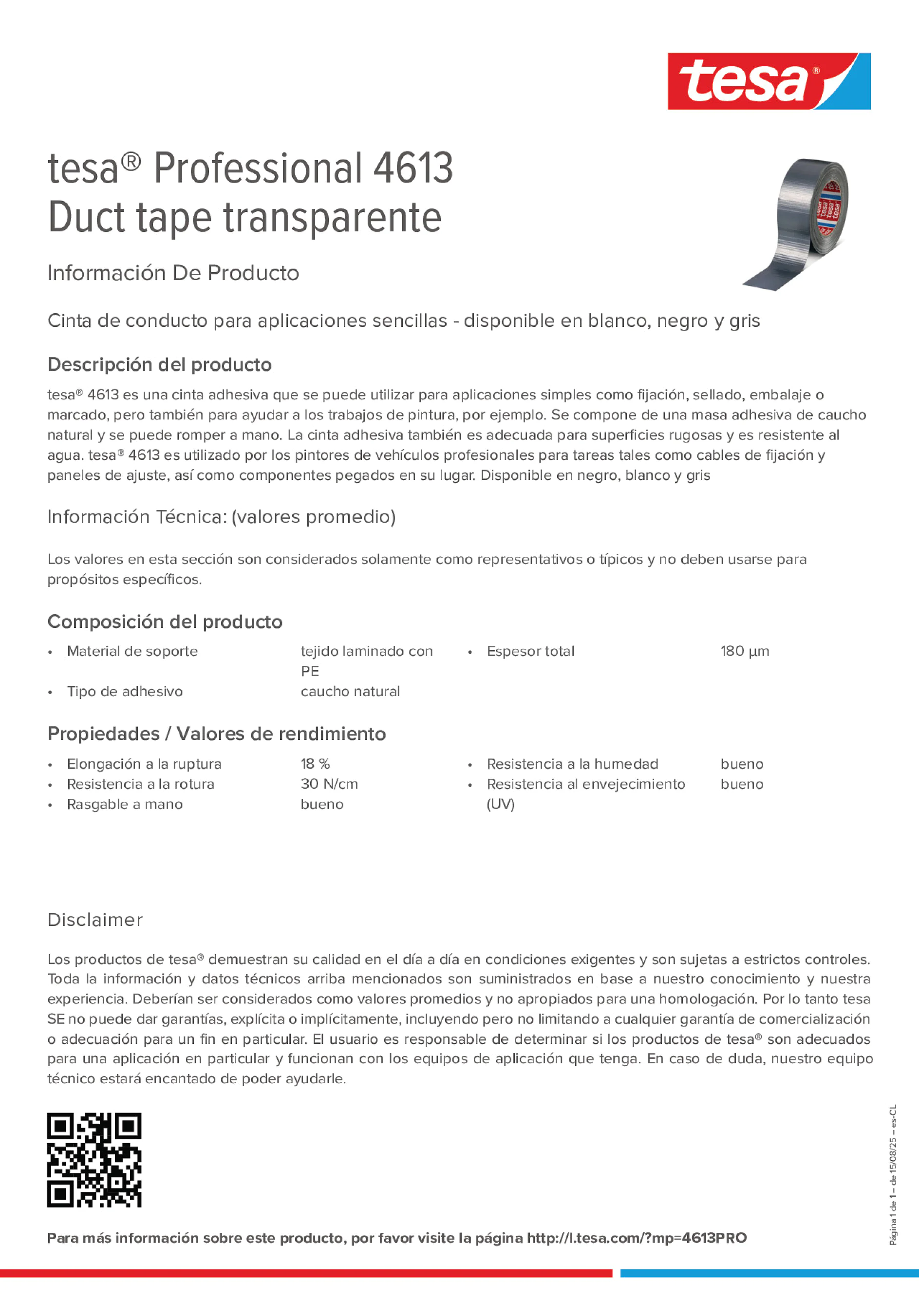 Product information_tesa® Professional 04613_es-CL