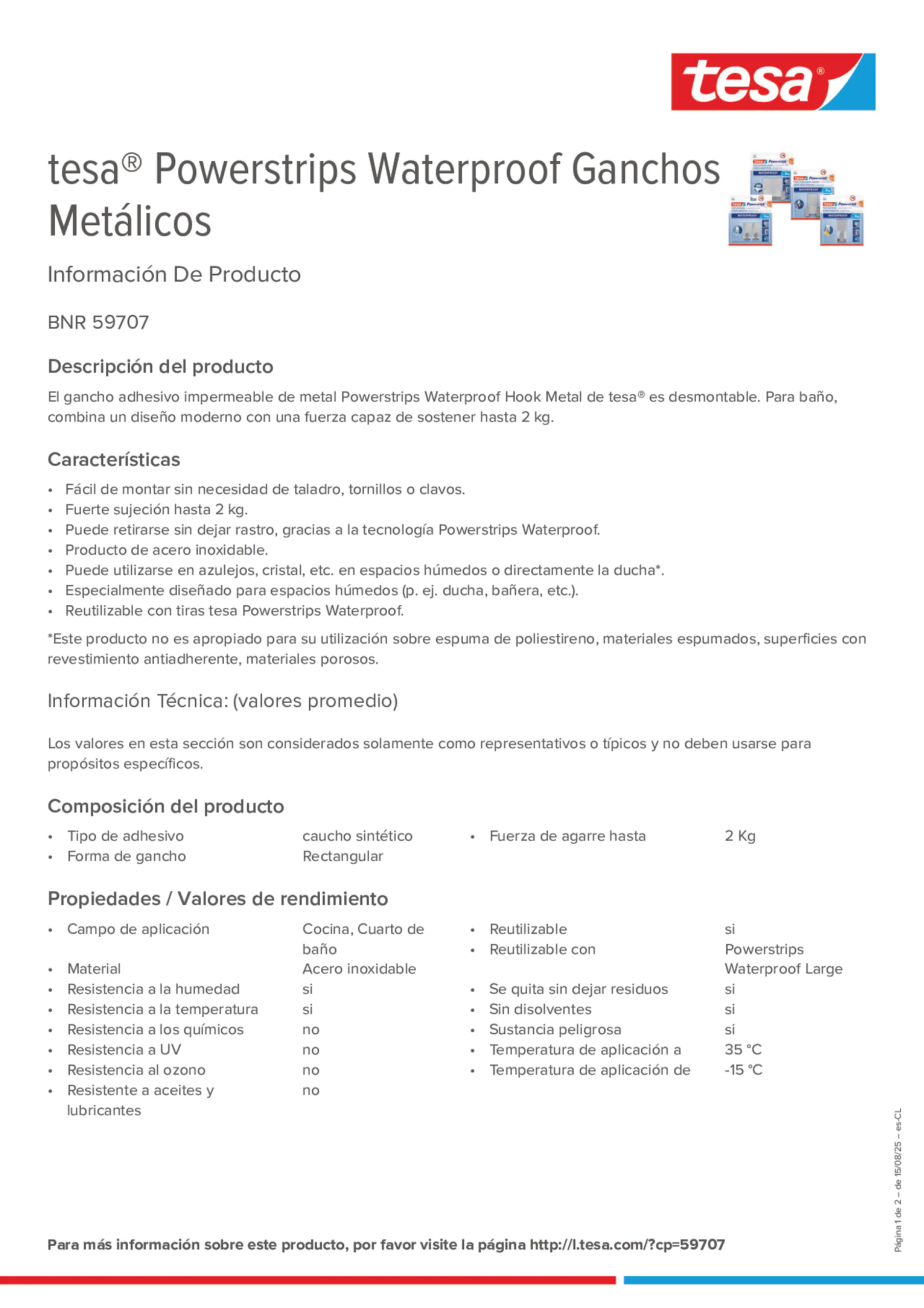 Product information_tesa® Powerstrips 59707_es-CL