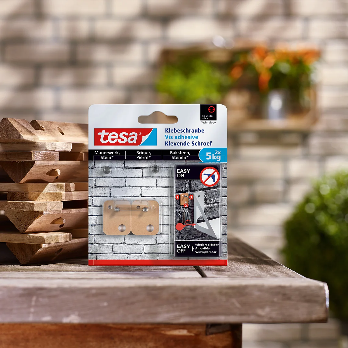 How to use the tesa® Adhesive Screw Rectangular for Brick & Stone 5kg.