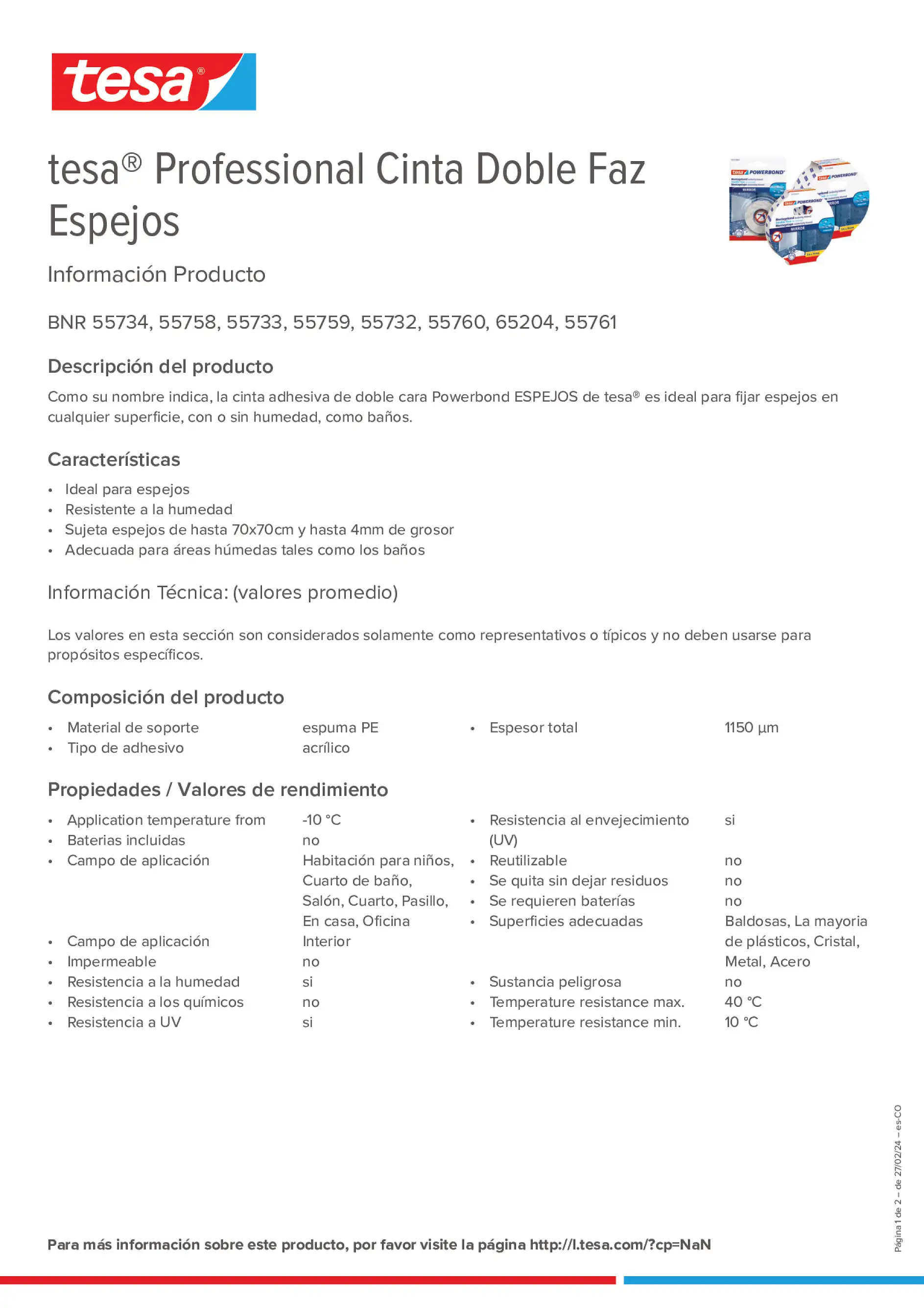 Product information_tesa® Professional 55733_es-CO