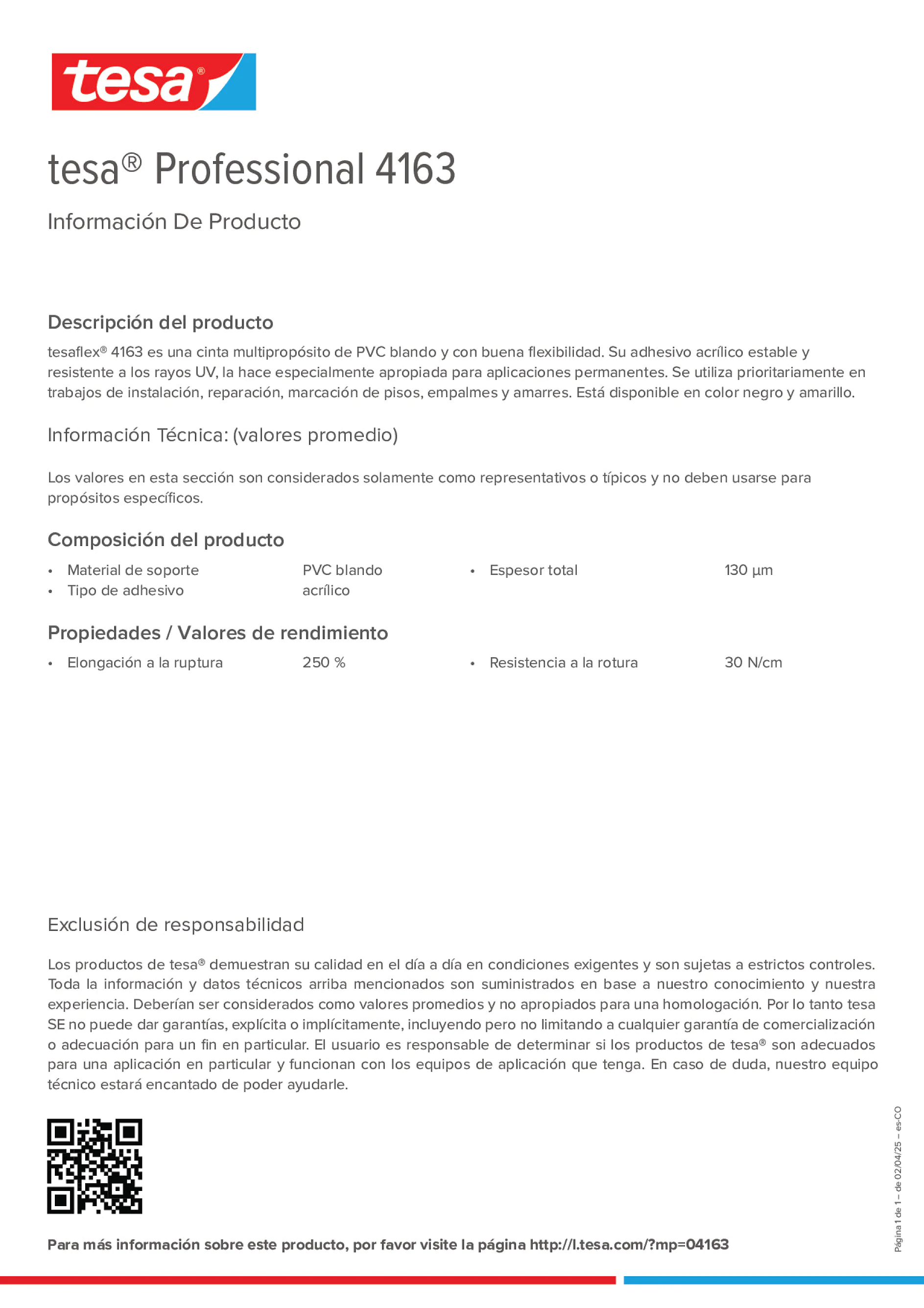 Product information_tesa® Professional 04163_es-CO