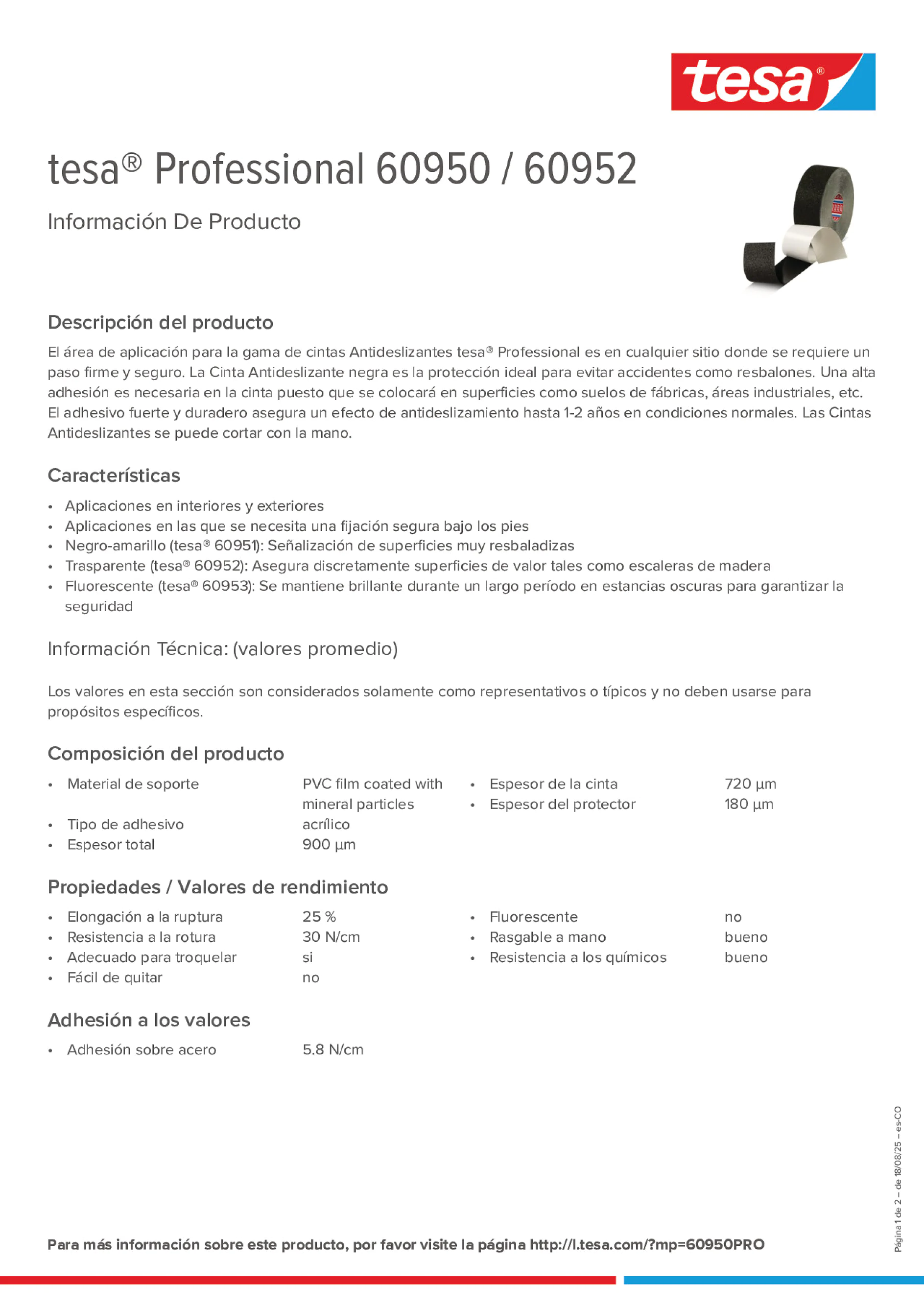 Product information_tesa® Professional 60950 / 60952_es-CO