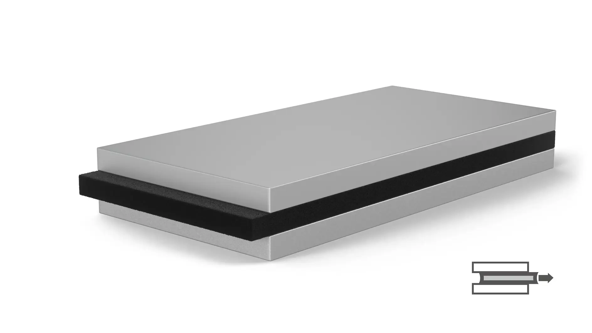 Rollo de cinta adhesiva rectangular de la marca tesa con un núcleo negro, mostrado sobre un fondo blanco para presentación de producto (This text has been generated by AI)