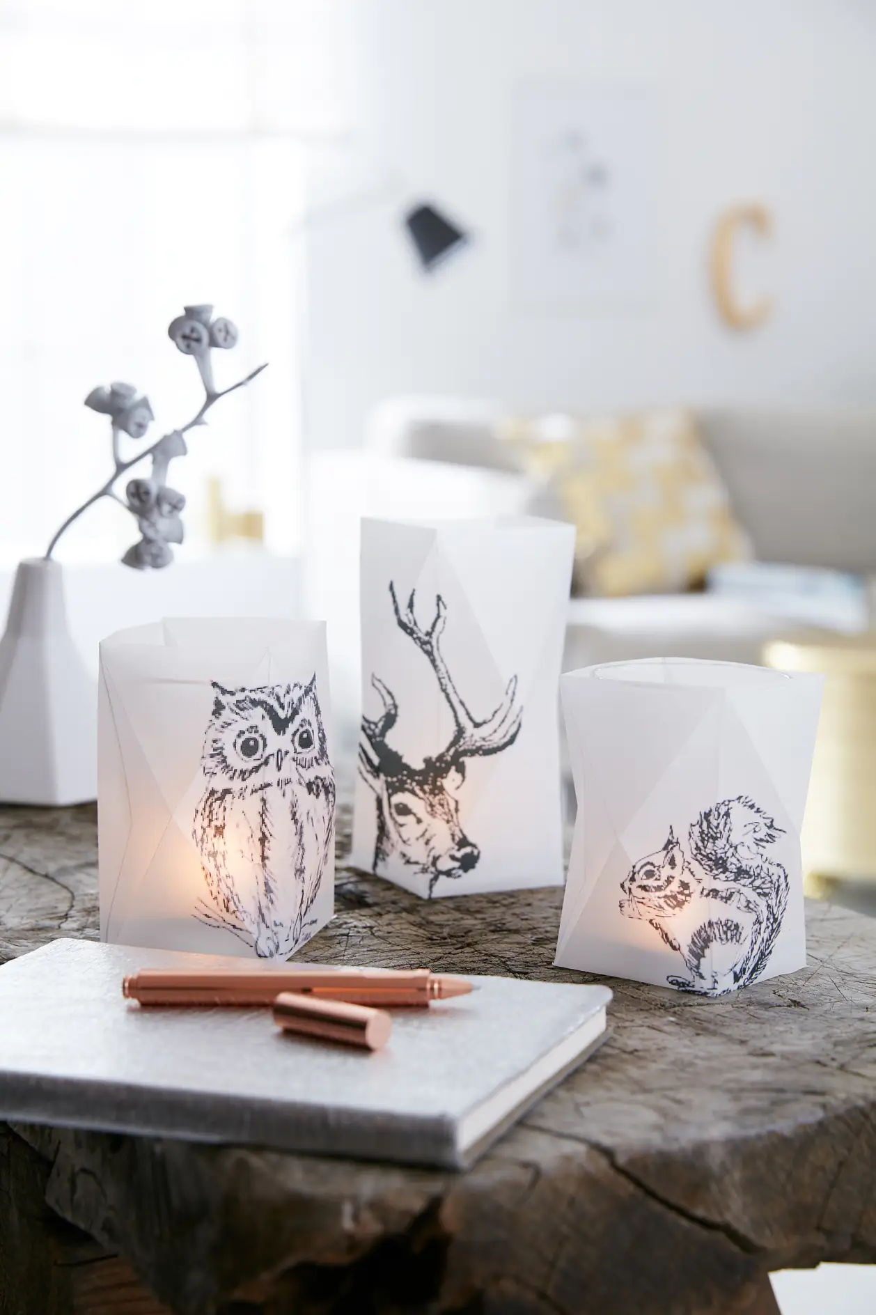 Enjoy your favourite forest animals as paper lanterns!