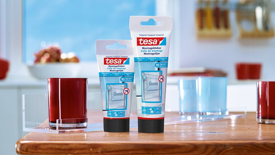 How to use tesa® Mounting Glue for Transparent & Glass 10kg/cm2.