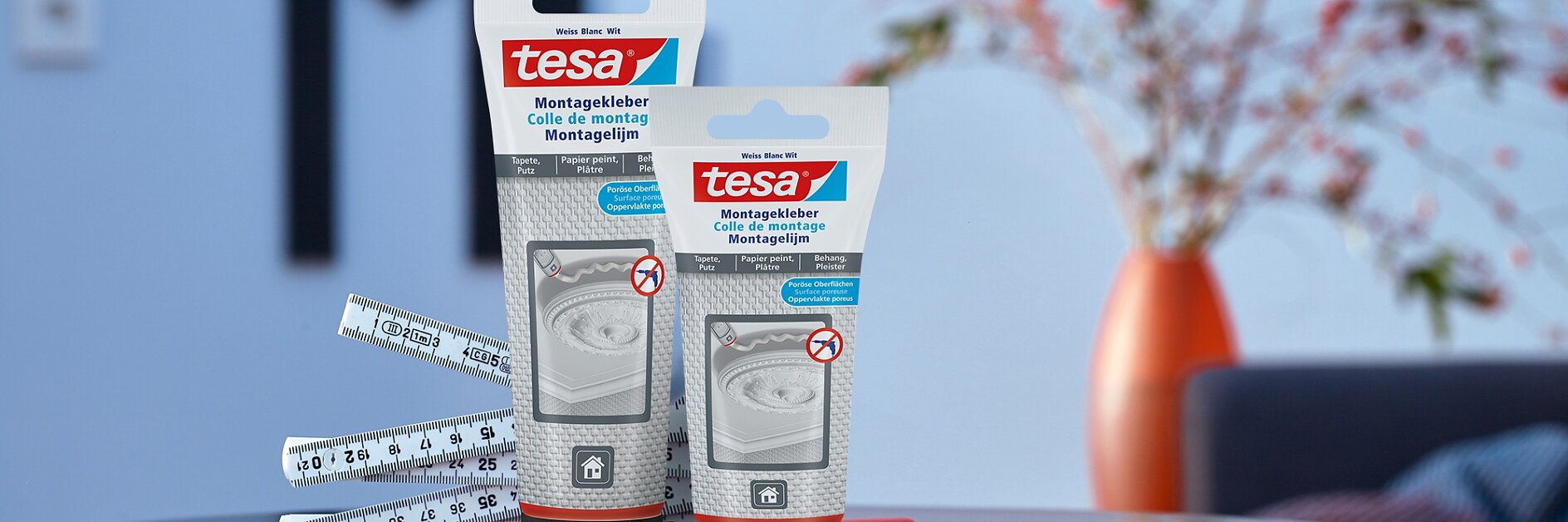 How to use tesa® Mounting Glue for Wallpaper & Plaster 10kg/cm2.