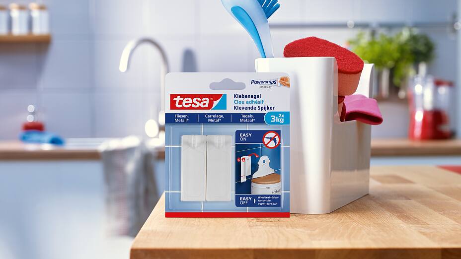 How to use the tesa® Adhesive Nail for Tiles & Metal 3kg.