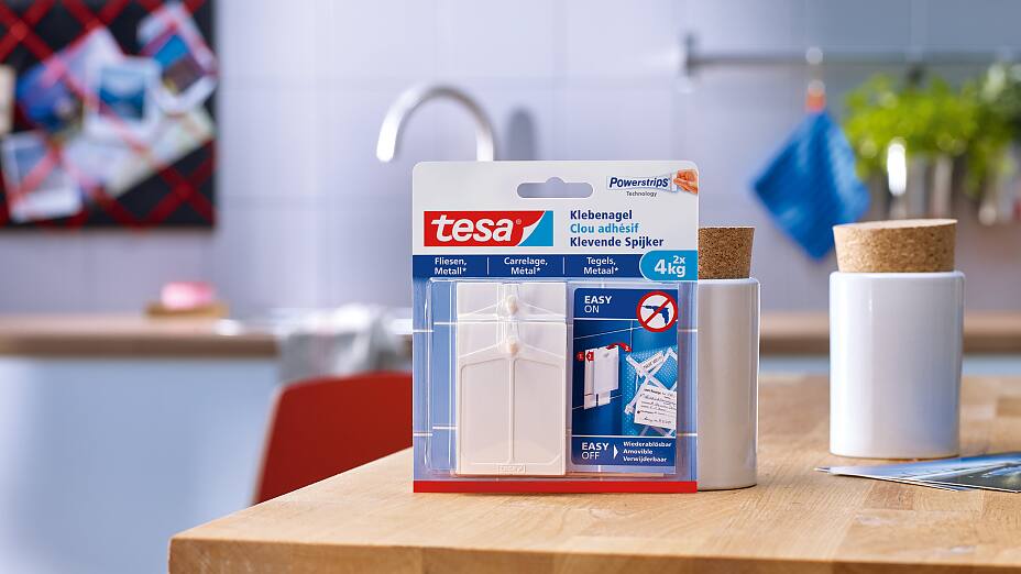 How to use the tesa® Adhesive Nail for Tiles & Metal 4kg.