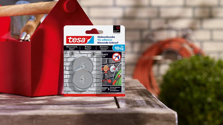 How to use the tesa® Adhesive Screw Round for Brick & Stone 10kg.