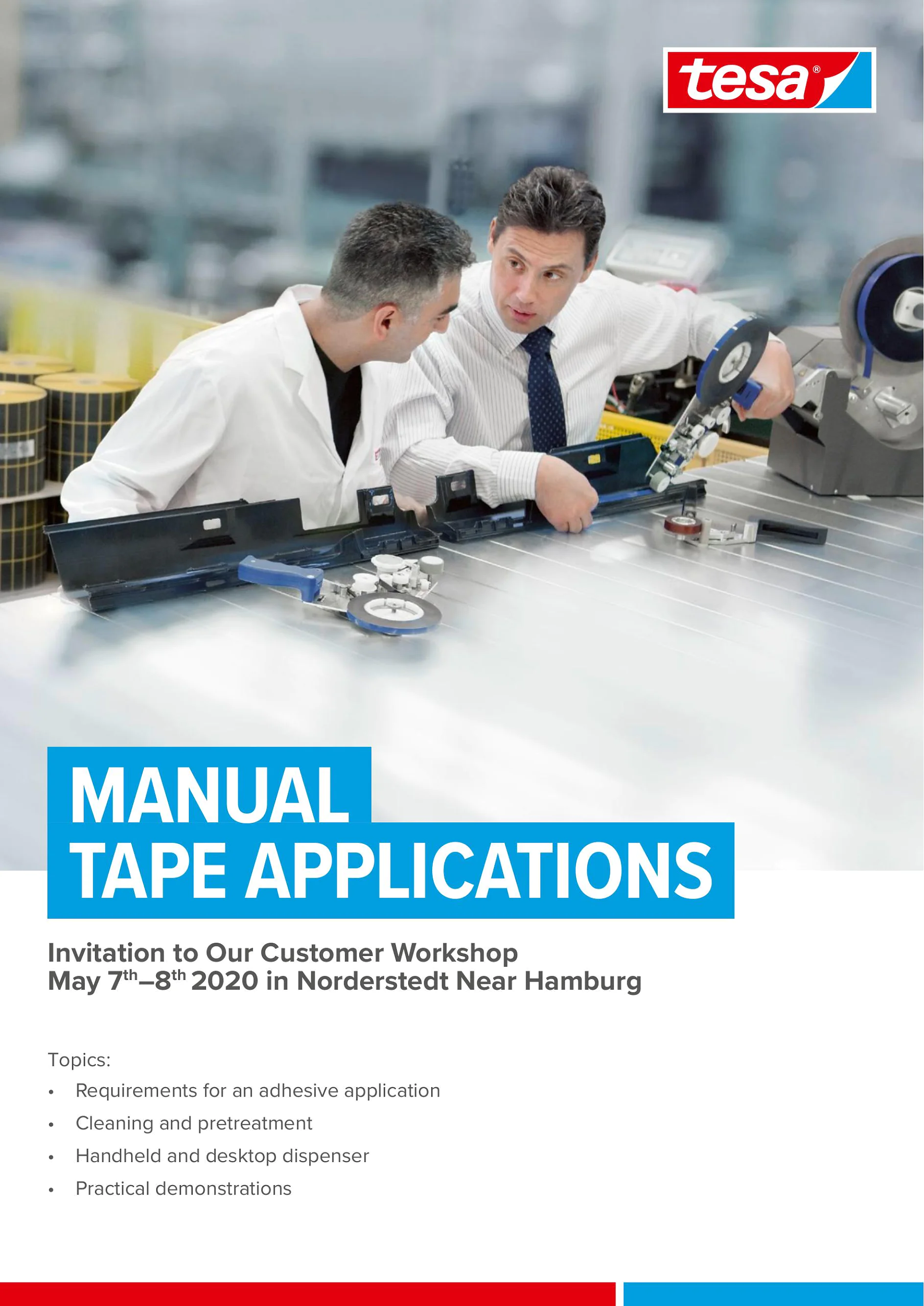tesa Manual Tape Applications Workshop Invitation 2020