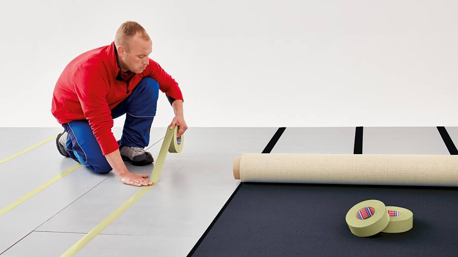 General Purpose Carpet Laying with tesa® 5938 Removable Black Carpet Tape