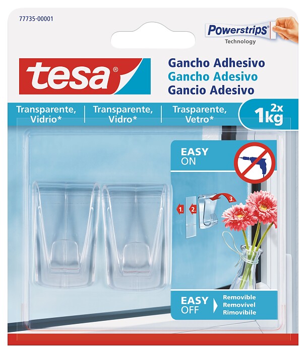 Invitación autopista Acumulación tesa® Gancho adhesivo para superficies transparentes y vidrio 1 kg - tesa Invitación autopista Acumulación tesa® Gancho adhesivo para superficies transparentes y vidrio 1 kg - tesa