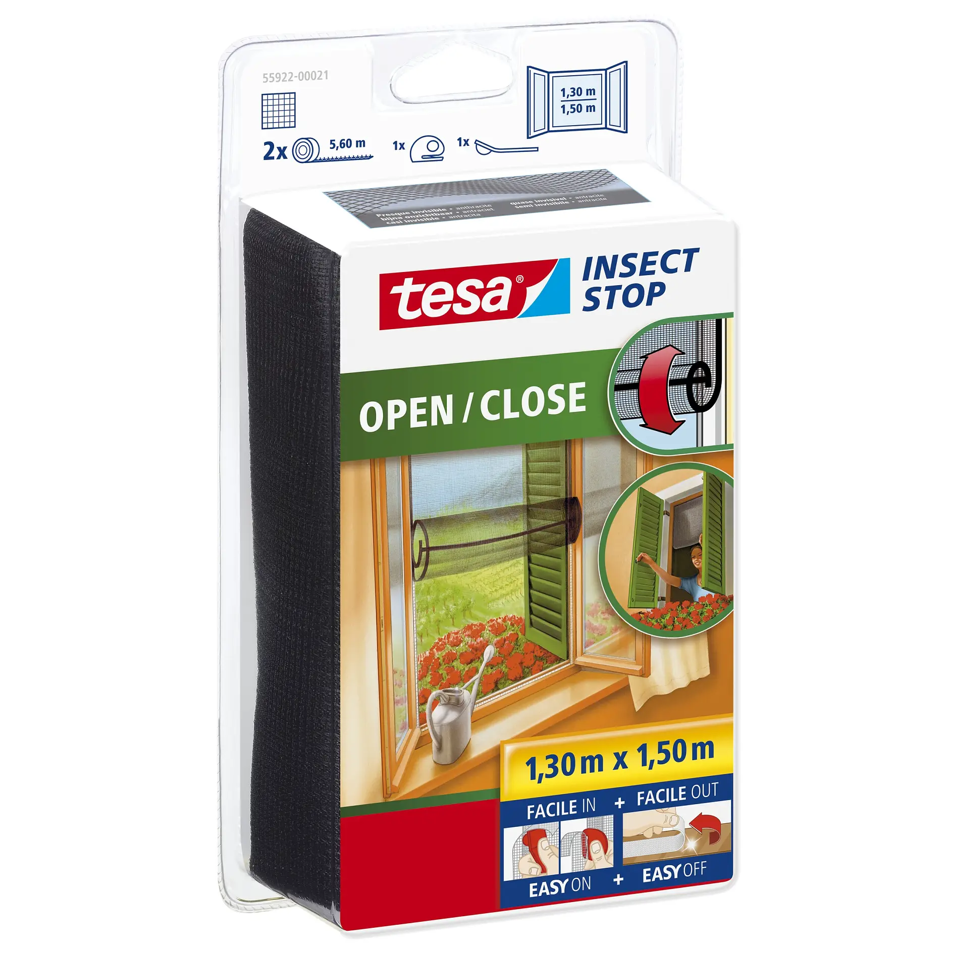 [en-en] tesa Insect Stop Open-Close, 1.3m x 1.5m, black