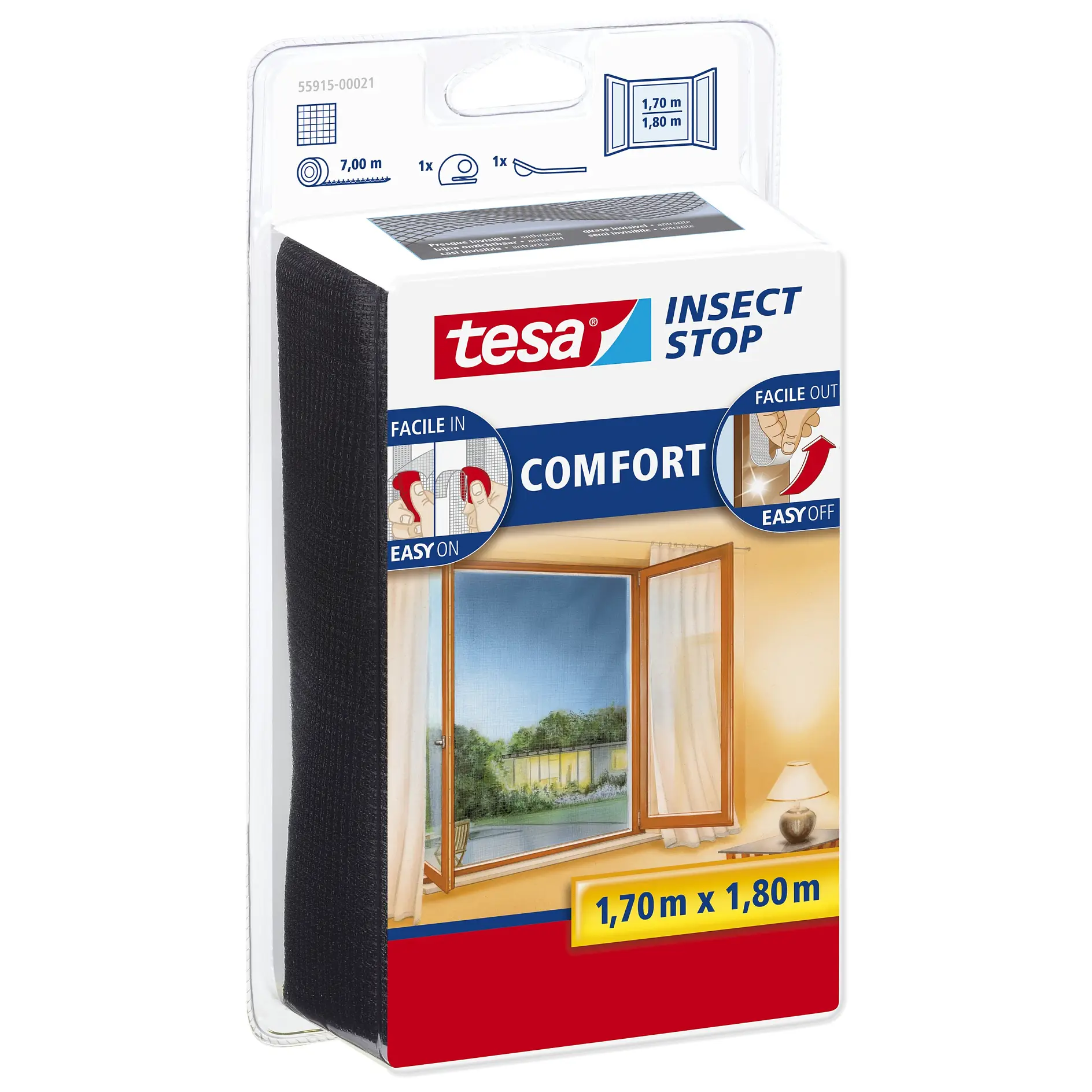 [en-en] tesa Insect Stop Comfort for window, 1.7m x 1.8m, black