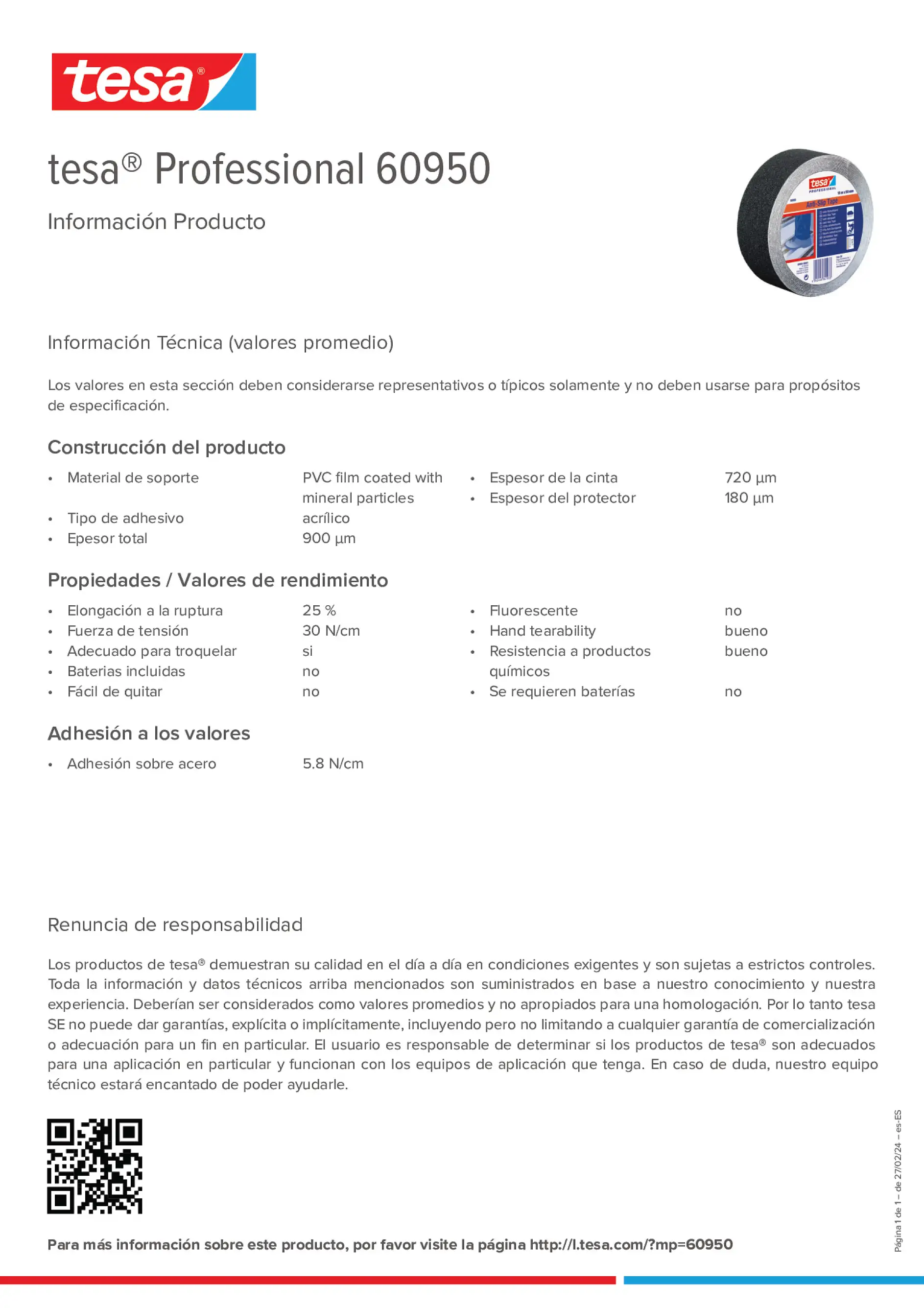 Product information_tesa® Professional 60950_es-ES
