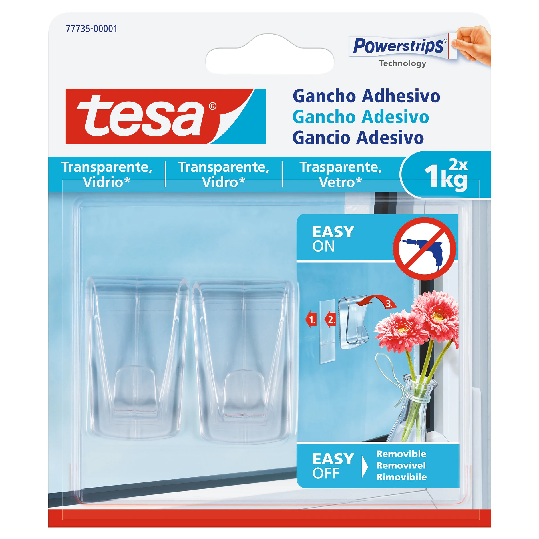 [en-en] tesa Smart Mounting System HOOK DECO 1KG TRANSPARENT BLISTER