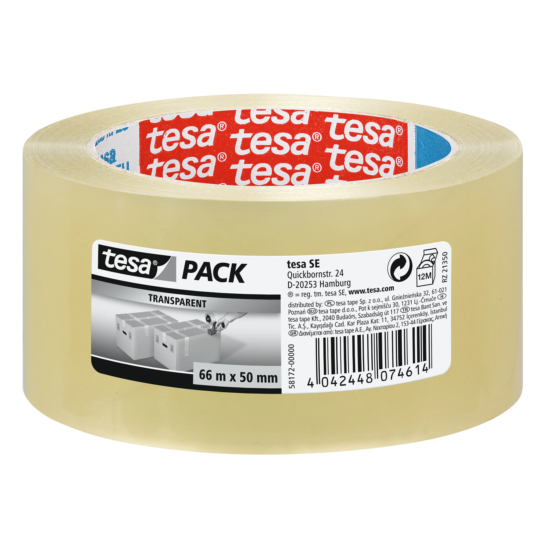 [en-en] tesapack Standard 66m x 50mm, transparent