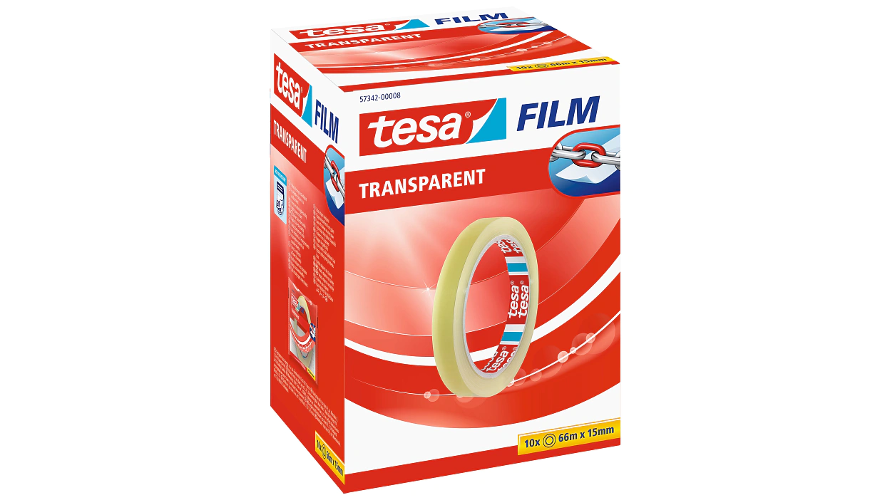 [en-en] 1 x tesafilm Transparent 66m x 15mm, Flowpack