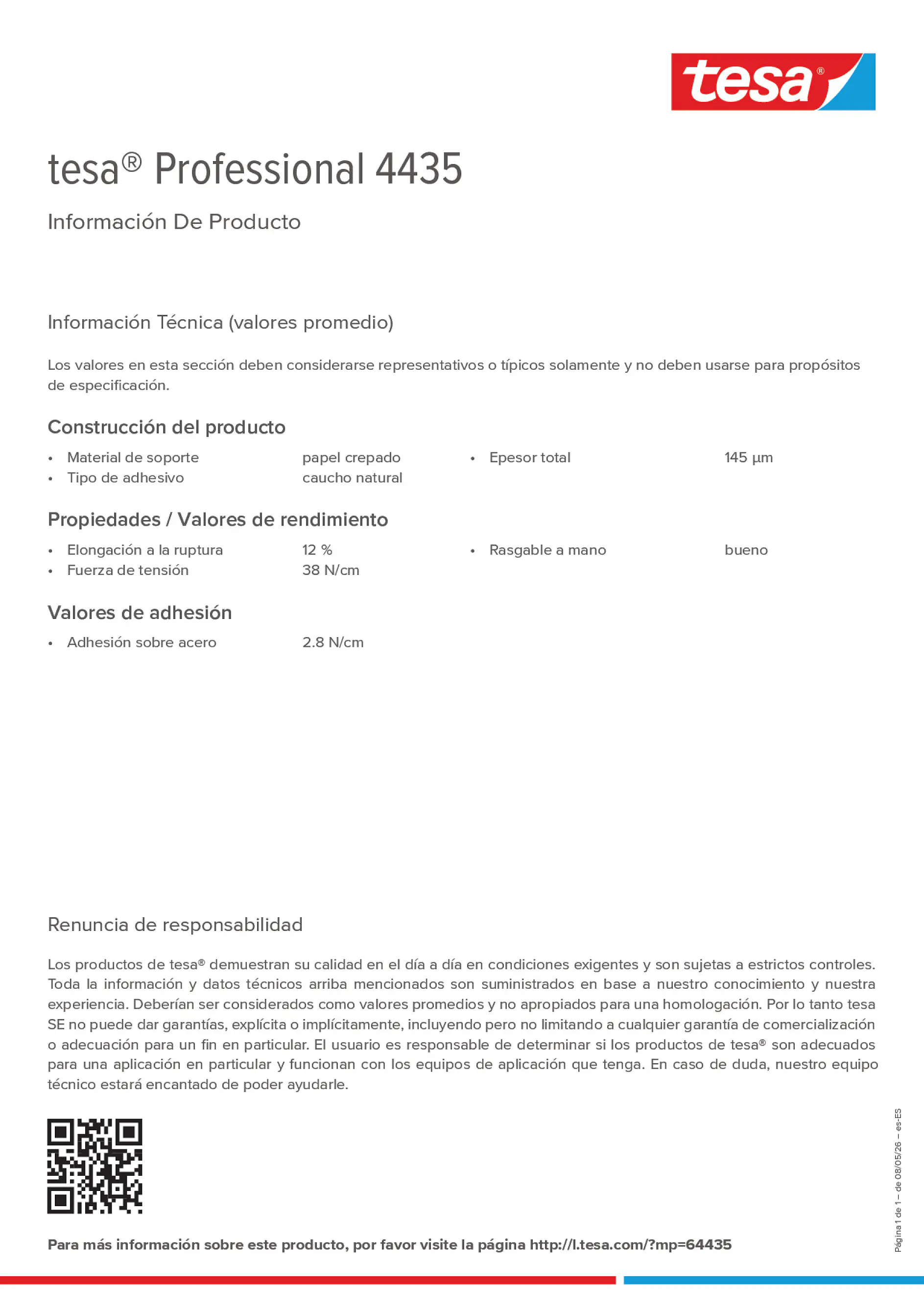 Product information_tesa® Professional 04435_es-ES