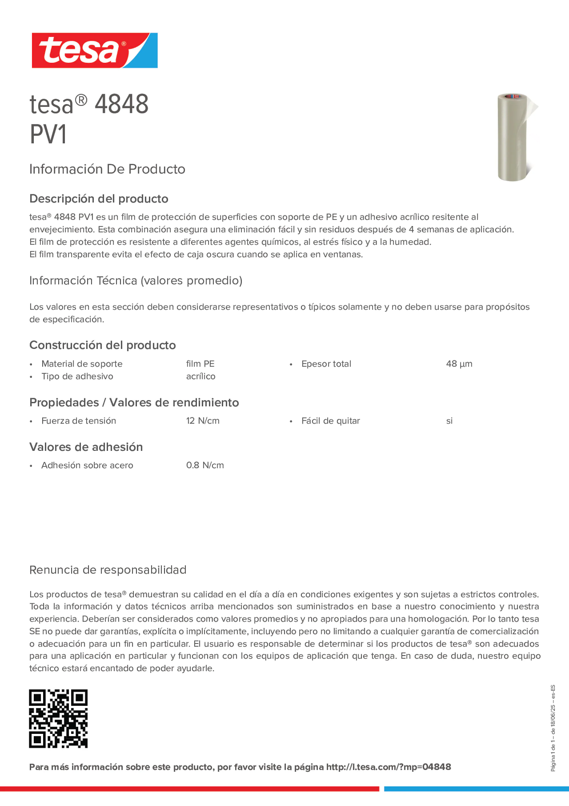 Product information_tesa® 4848_es-ES