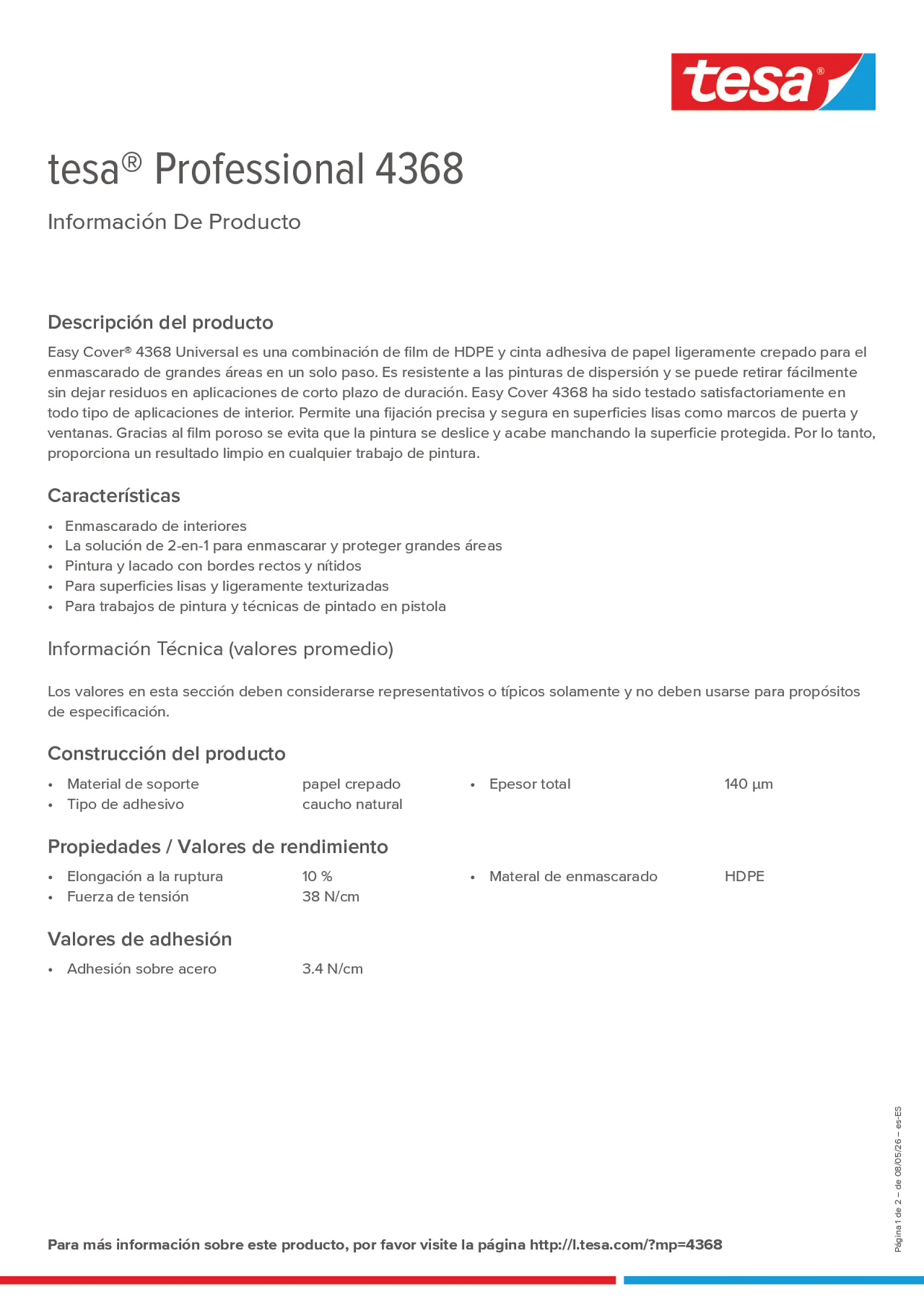 Product information_tesa® Professional 04368_es-ES