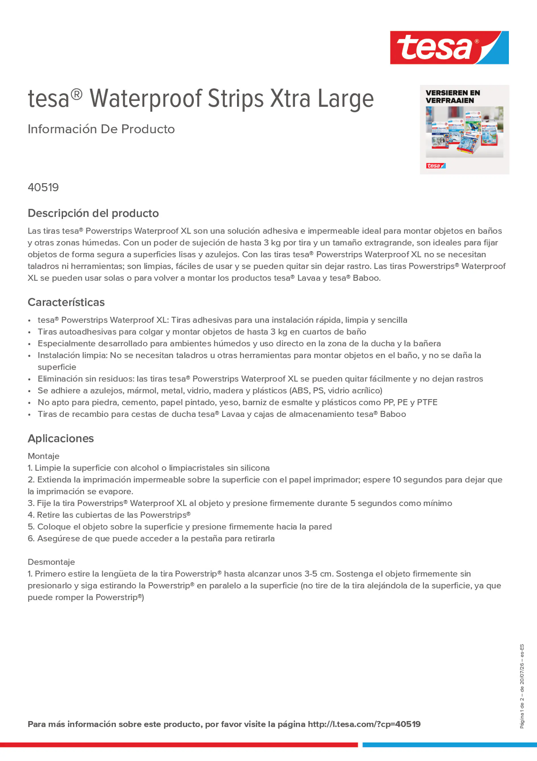 Product information_tesa® 40519_es-ES