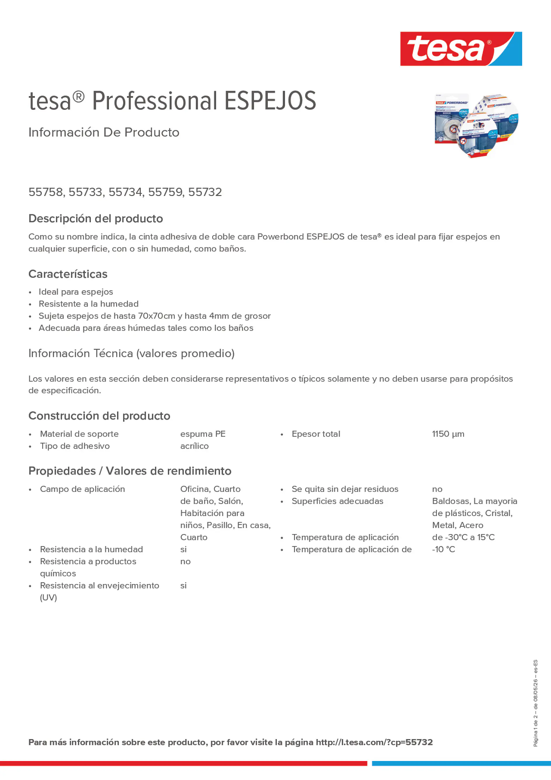 Product information_tesa® Professional 55732_es-ES
