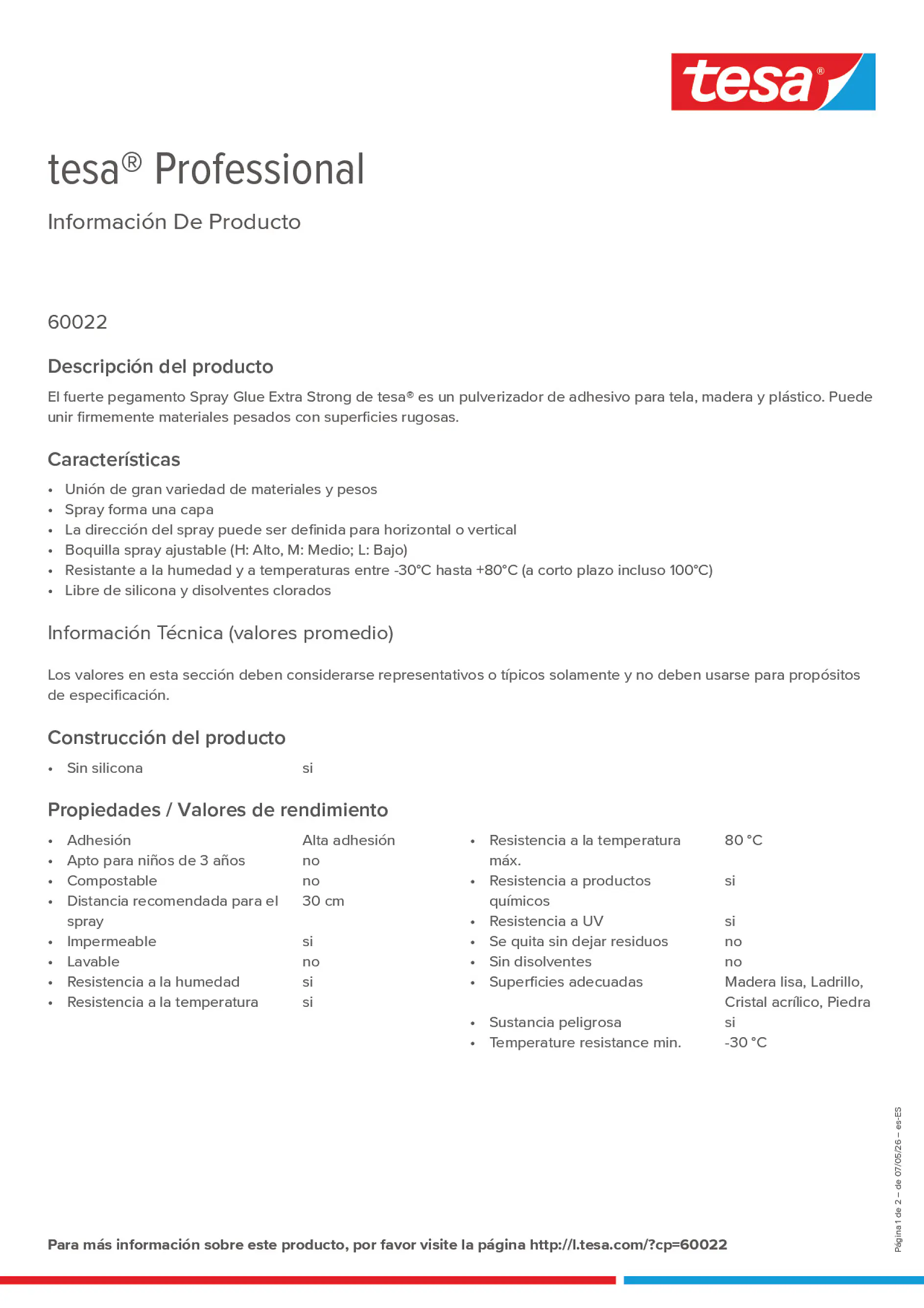 Product information_tesa® Professional 60022_es-ES