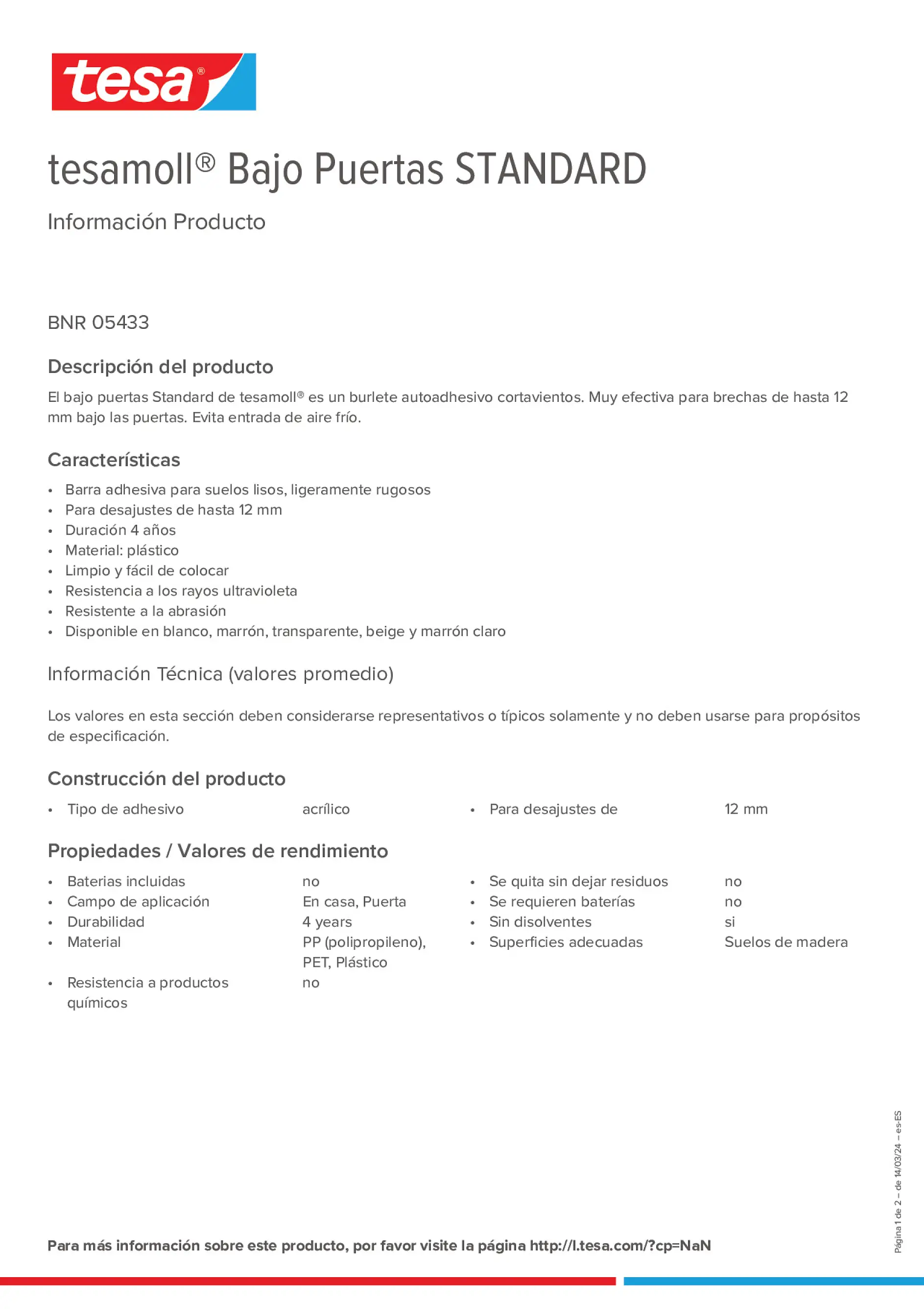 Product information_tesamoll® 05433_es-ES
